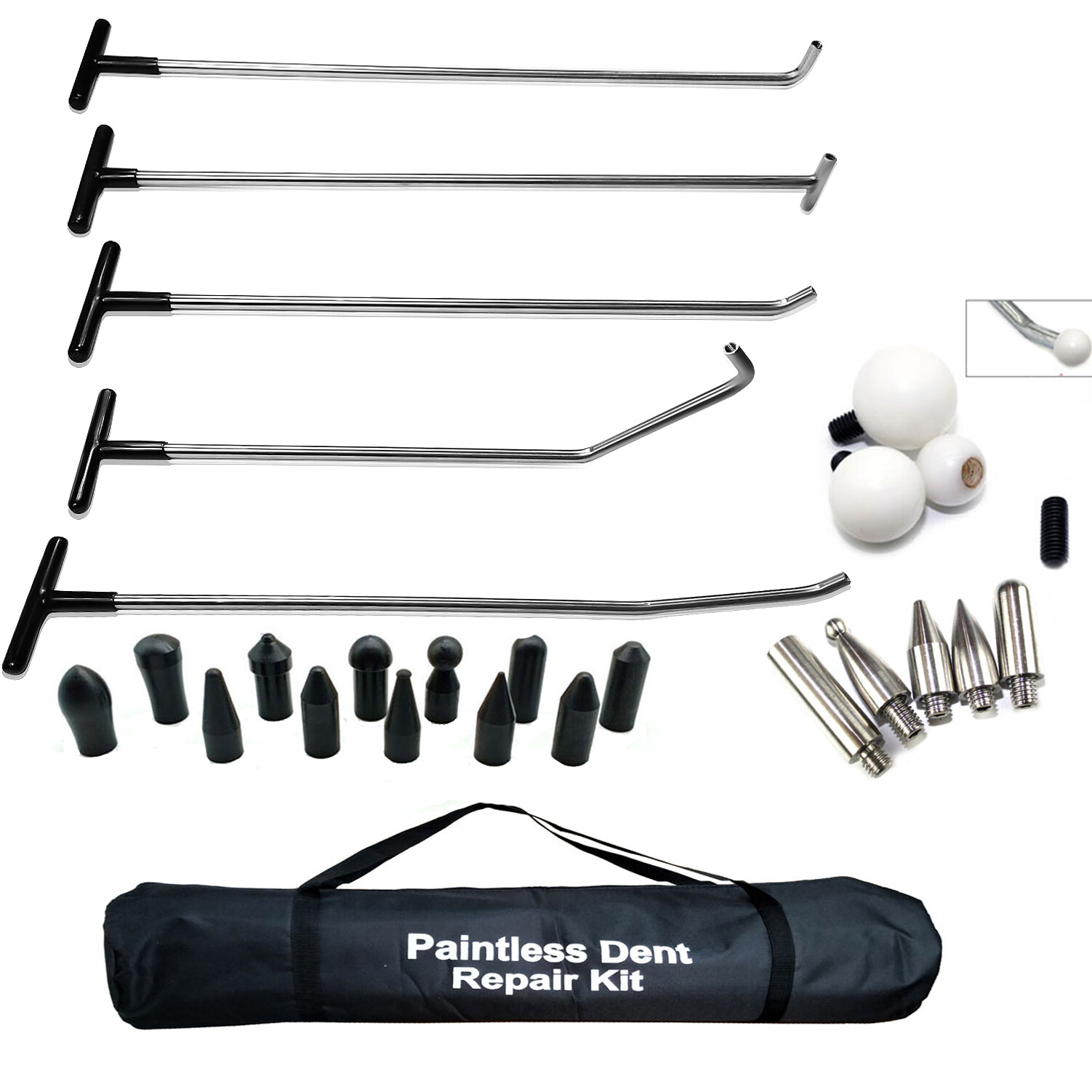 Paintless Dent Removal Tools Push Rod Black Car Crowbar Paintless Dent Repair