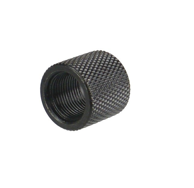 Steel Black 1/2x36 1/2"-36 TPI Female Thread Protector Knurled Cover Thin Type