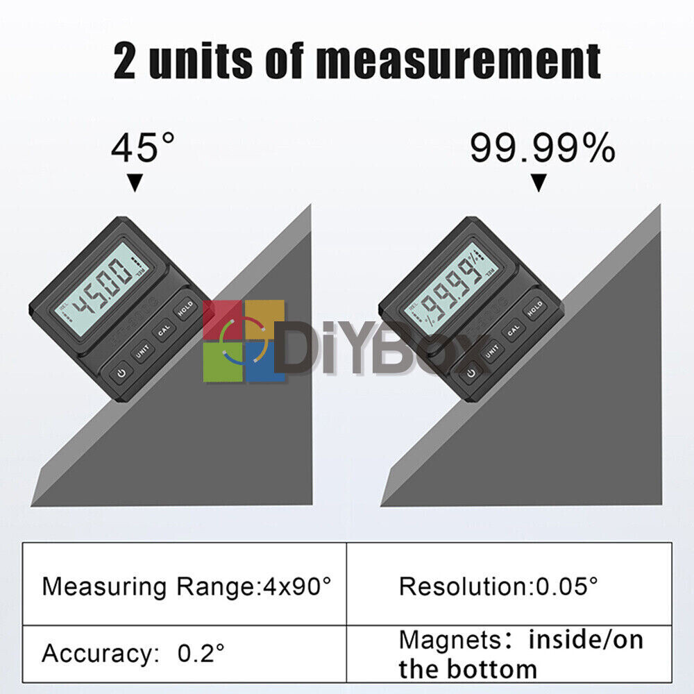 Magnetic Digital Protractor Angle Finder Bevel Gauge Inclinometer Level Meter