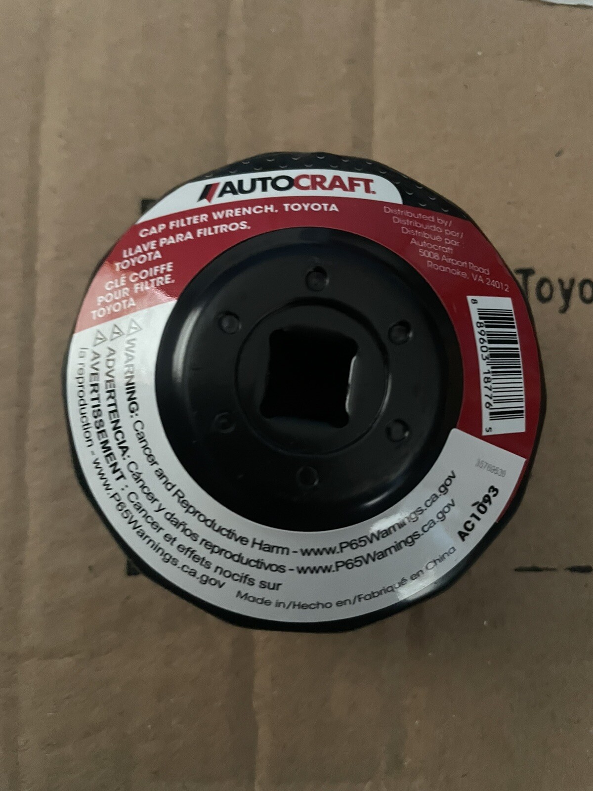 Autocraft Oil Filter Cap Wrench AC1093 For Toyota Spin On Oil Filters. New.