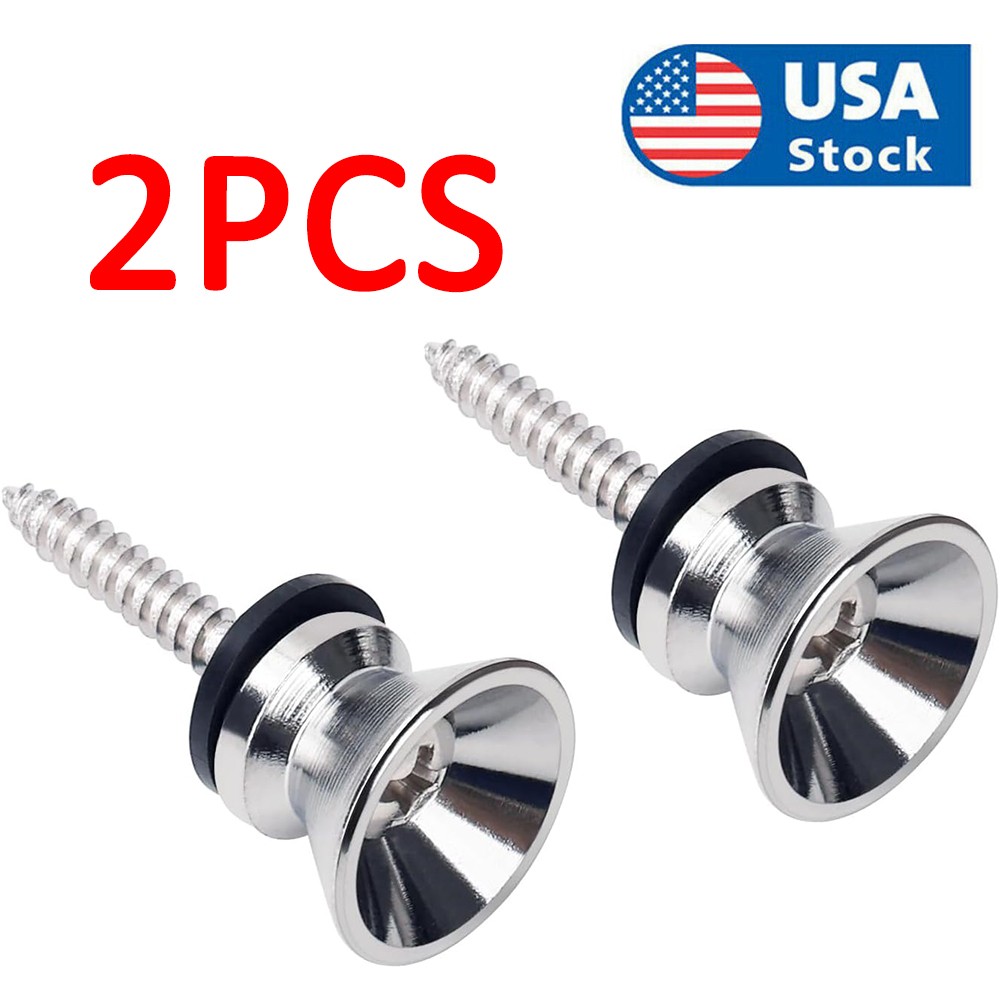For Strat/Tele/Bass Genuine Fender Standard Series CHROME Guitar Strap Buttons