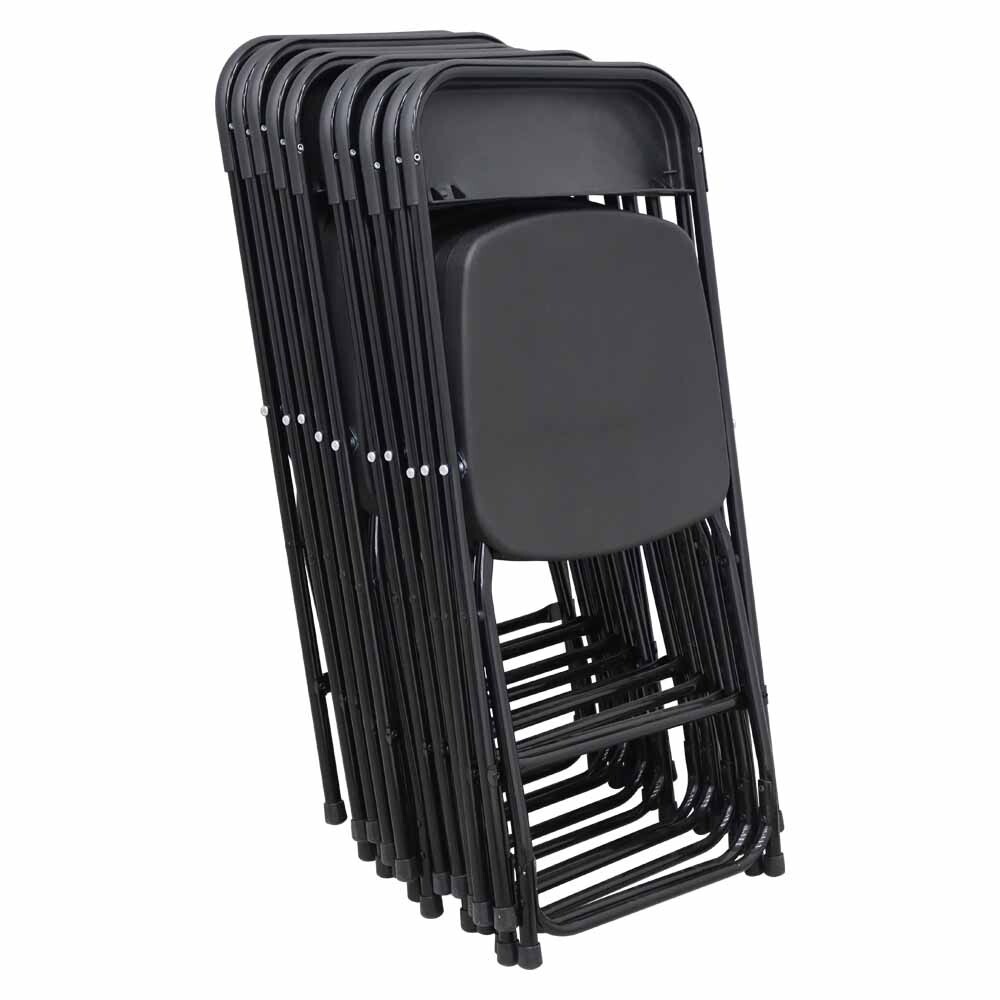 Folding Chairs (10 Pack) 264Lbs Loading Durable Black Chairs for Indoor&Outdoor