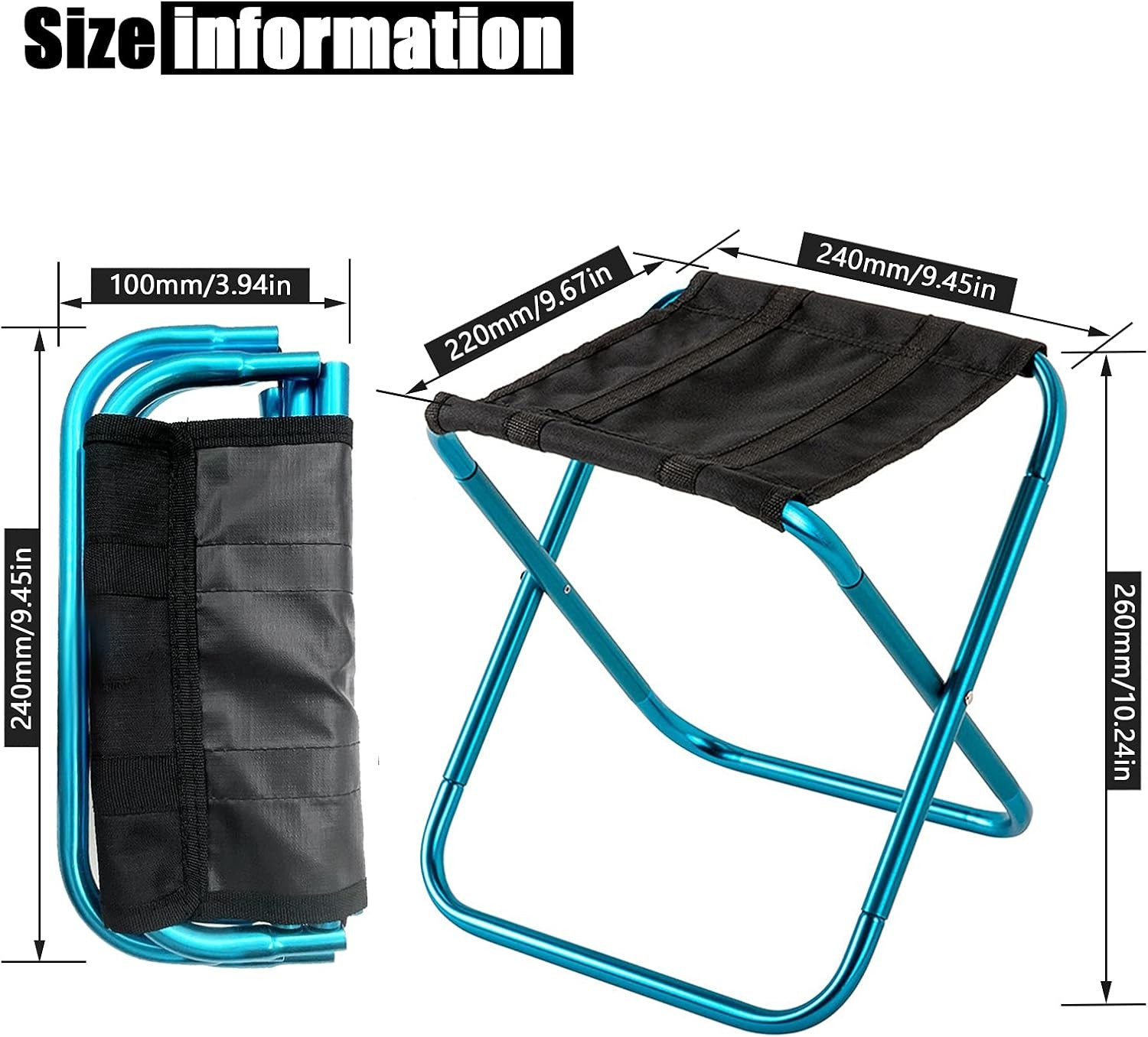 Portable Mini Folding Stool, Camping Stool, 150 lbs Capacity