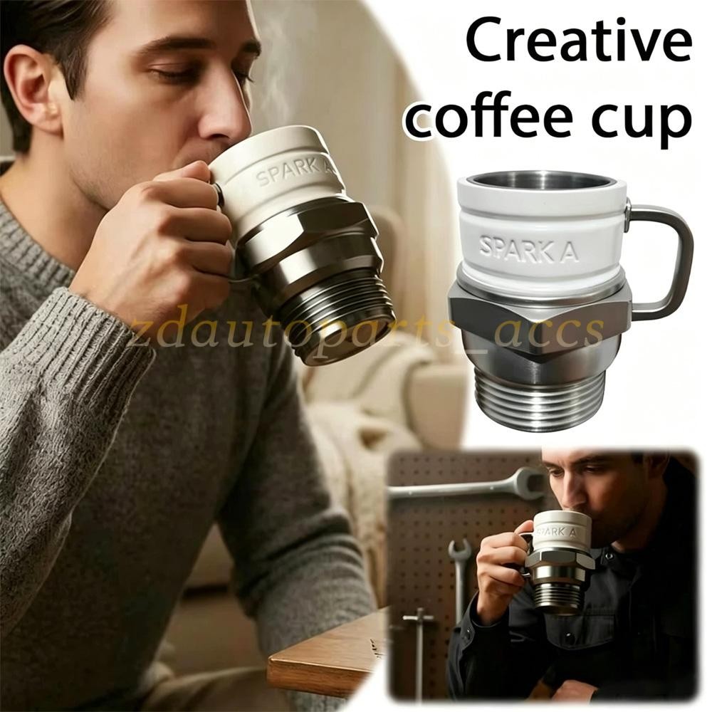 Spark Plug Mug, Ceramic Coffee Cup for Car Lovers, Unique Auto-Inspired Gifts
