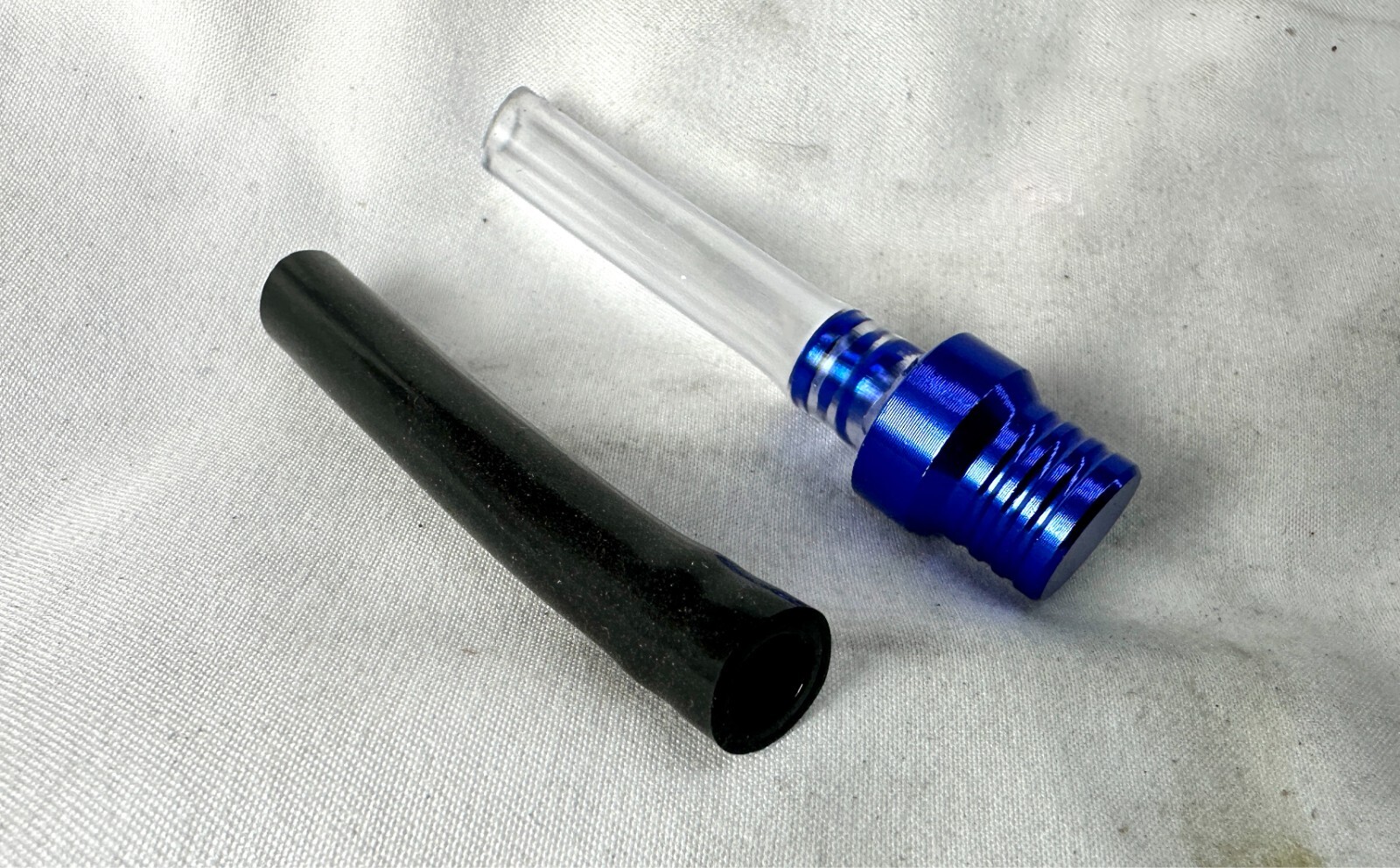 YAMAHA WOLVERINE 350 400 BRUIN  BILLET GAS CAP VENT TUBE BLUE W/ CLEAR BLACK