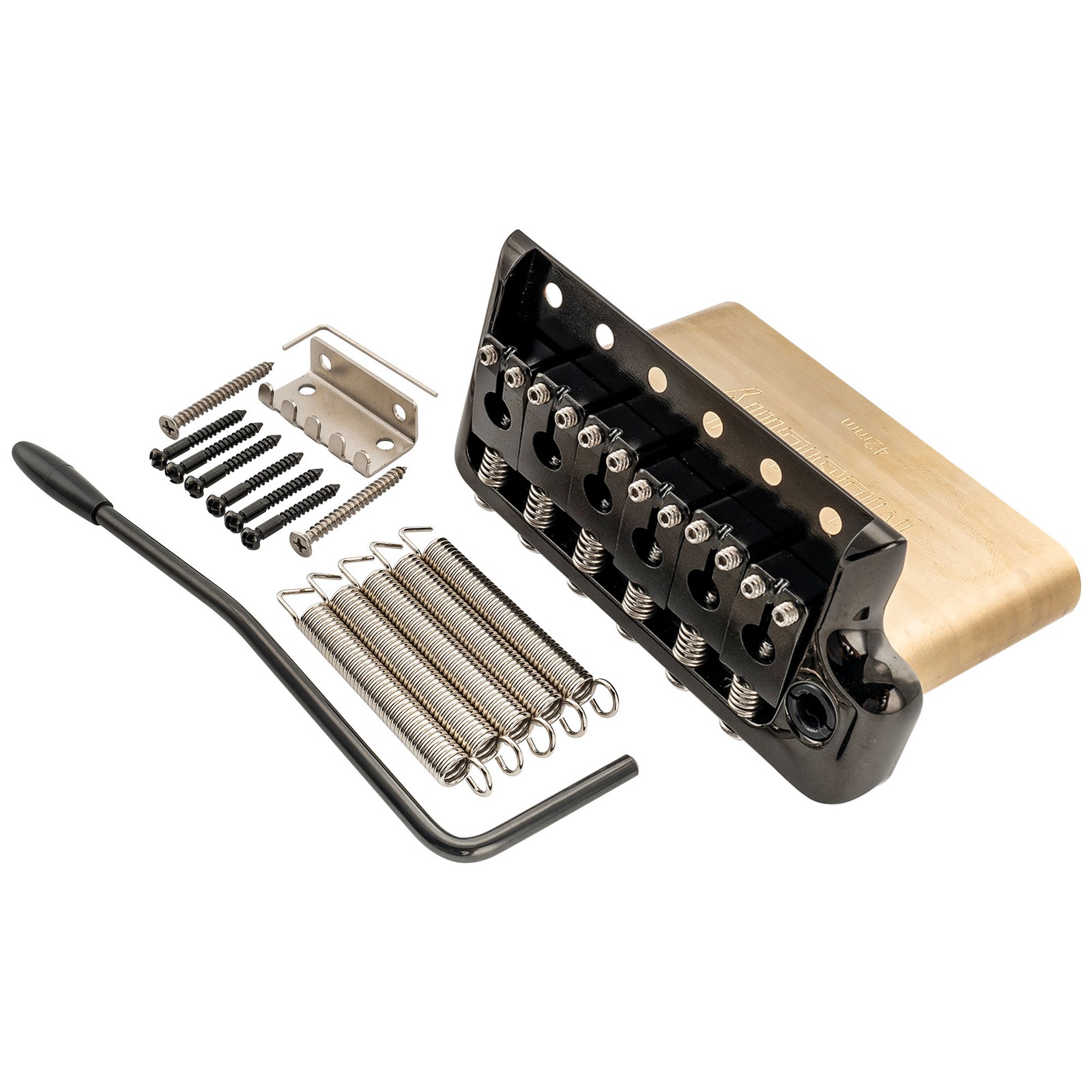 Musiclily Ultra Black 52.5mm Brass 6 Screws Tremolo Bridge For Strat Guitar