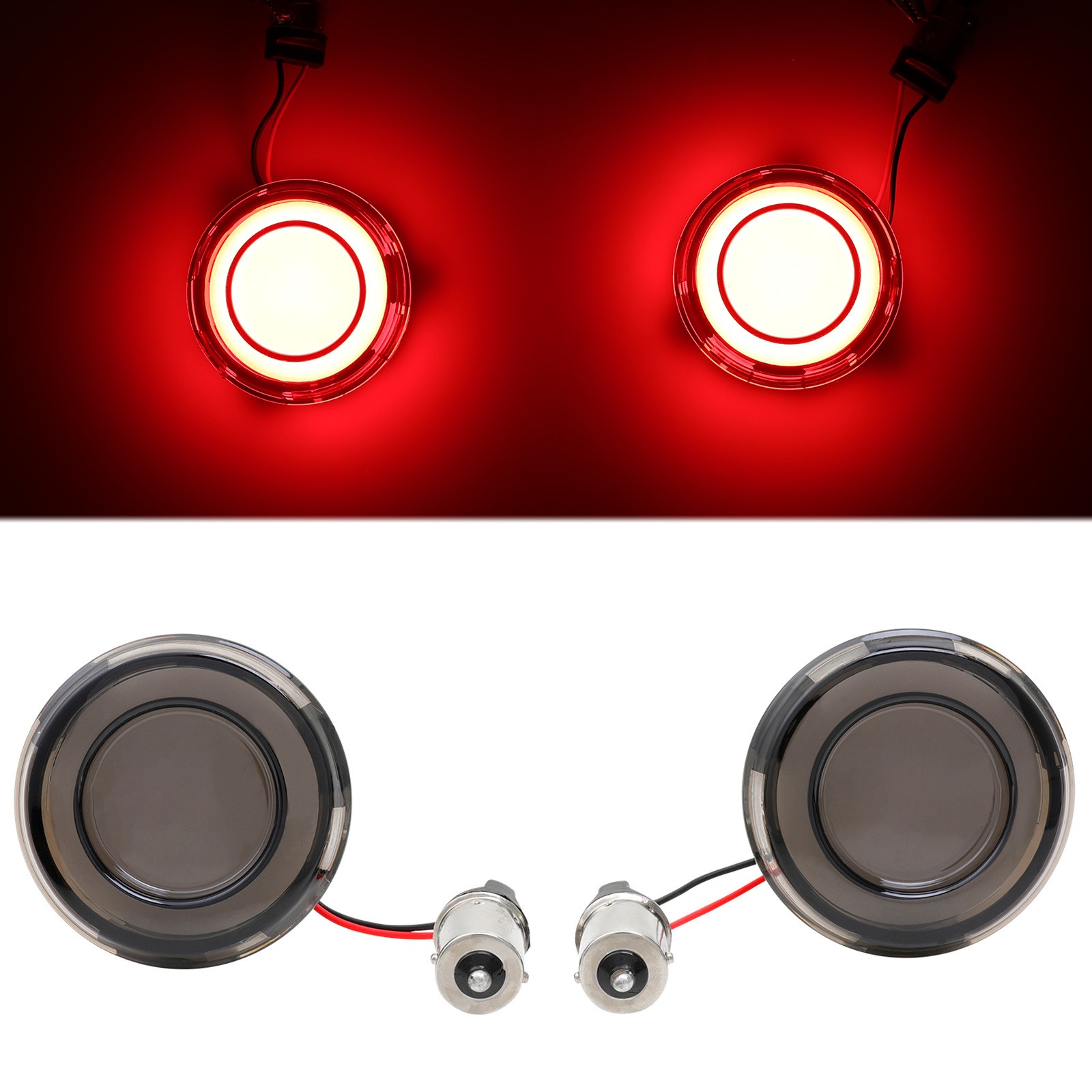 1156 Red LED Rear Turn Signal Light Insert Bulbs For Harley Road King Road Glide