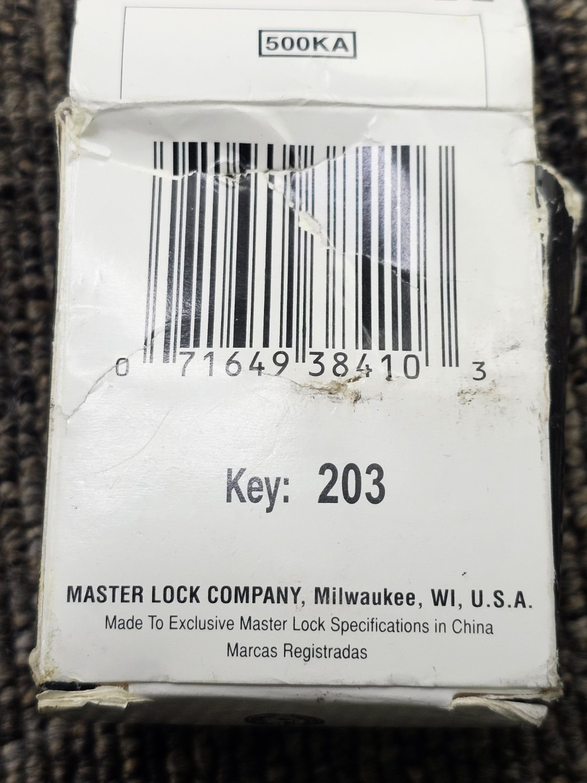 (QTY 2) Master Lock 500KA: Warded Laminated Padlocks Key 203