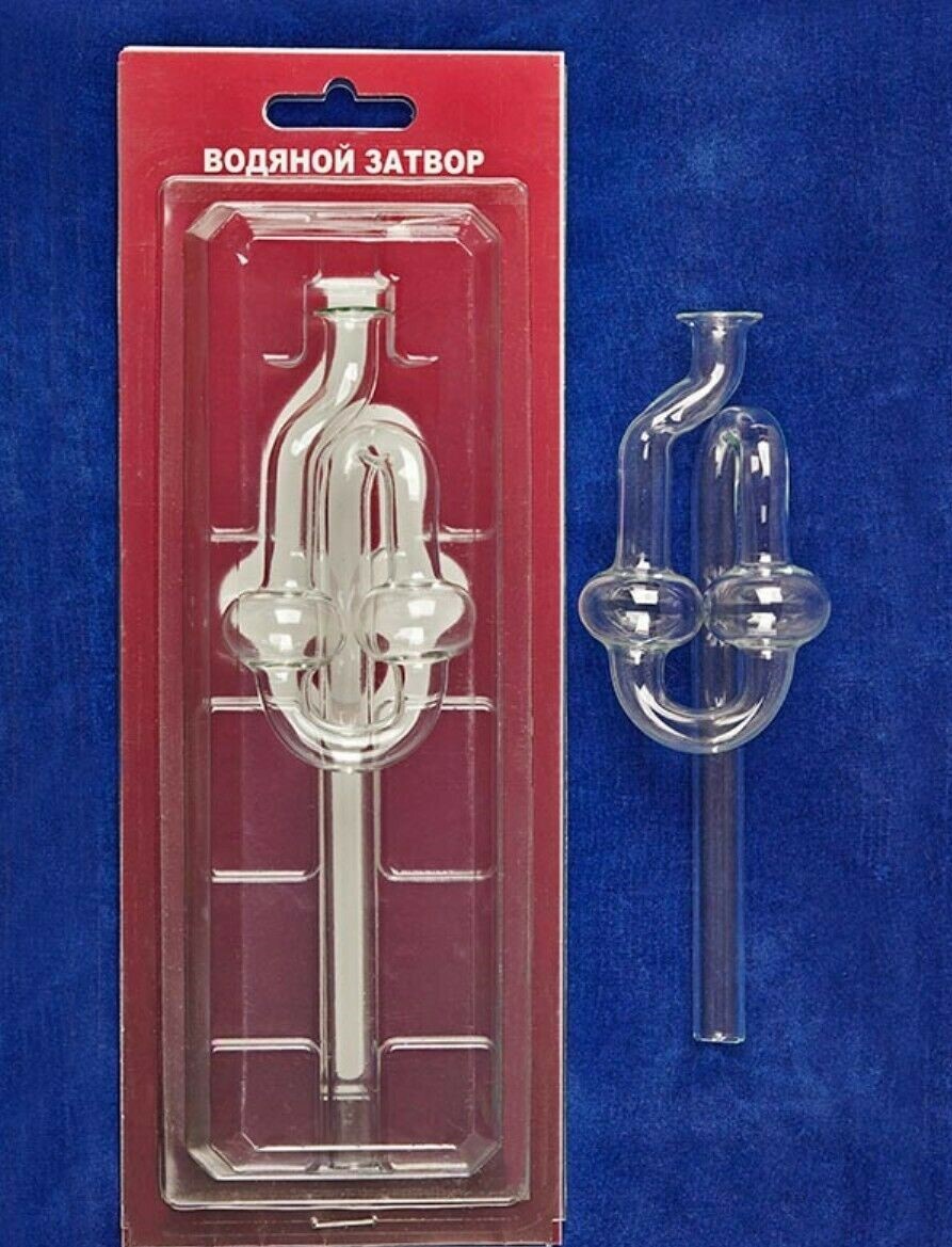 GLASS S-Shape Air Lock Twin Bubble Homebrew Beer Wine Fermentation Making Valve