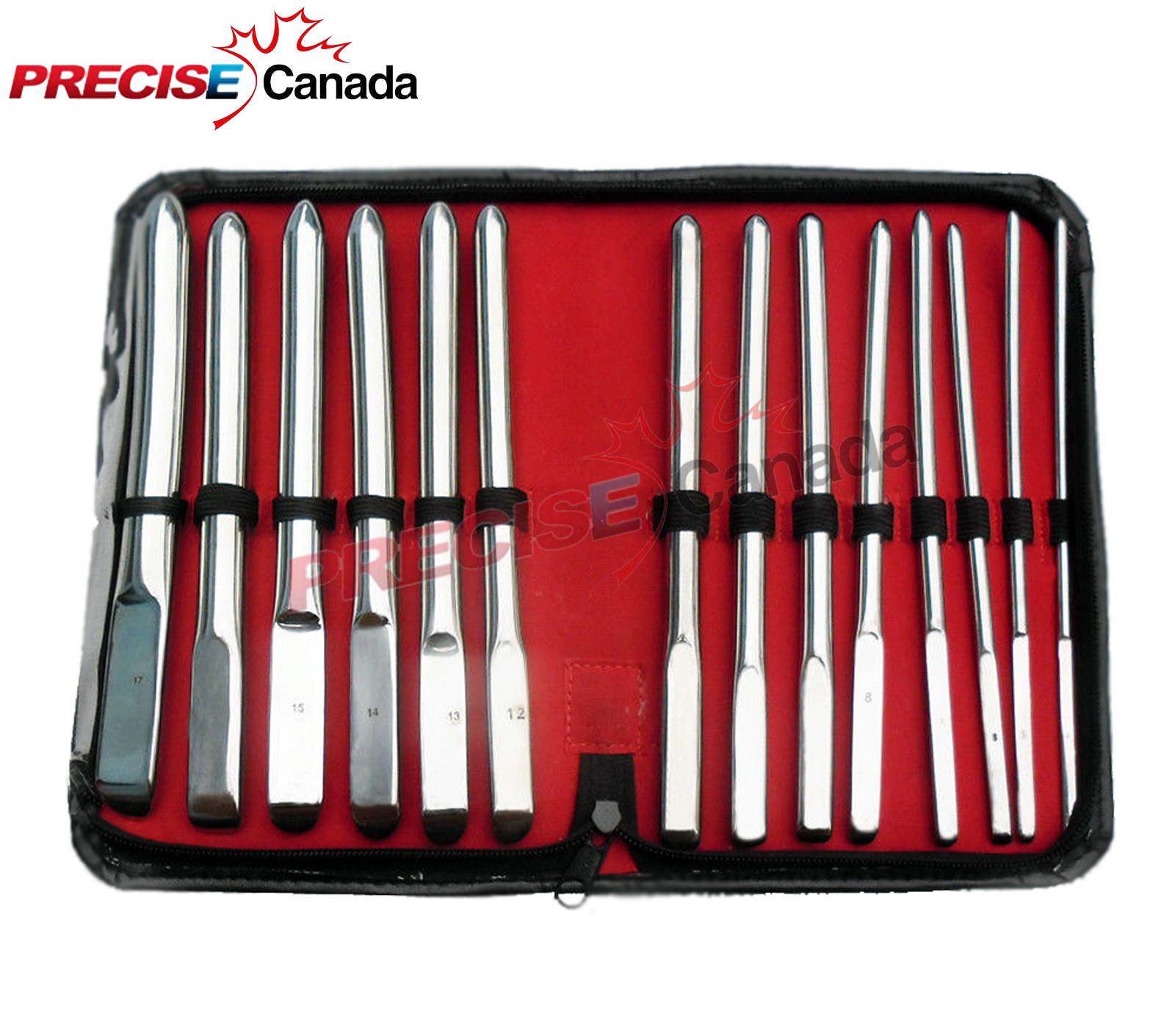 GERMAN Grade Set Of 14 Pcs Hegar Uterine Dilator Sounds Single Ended Gynecologic