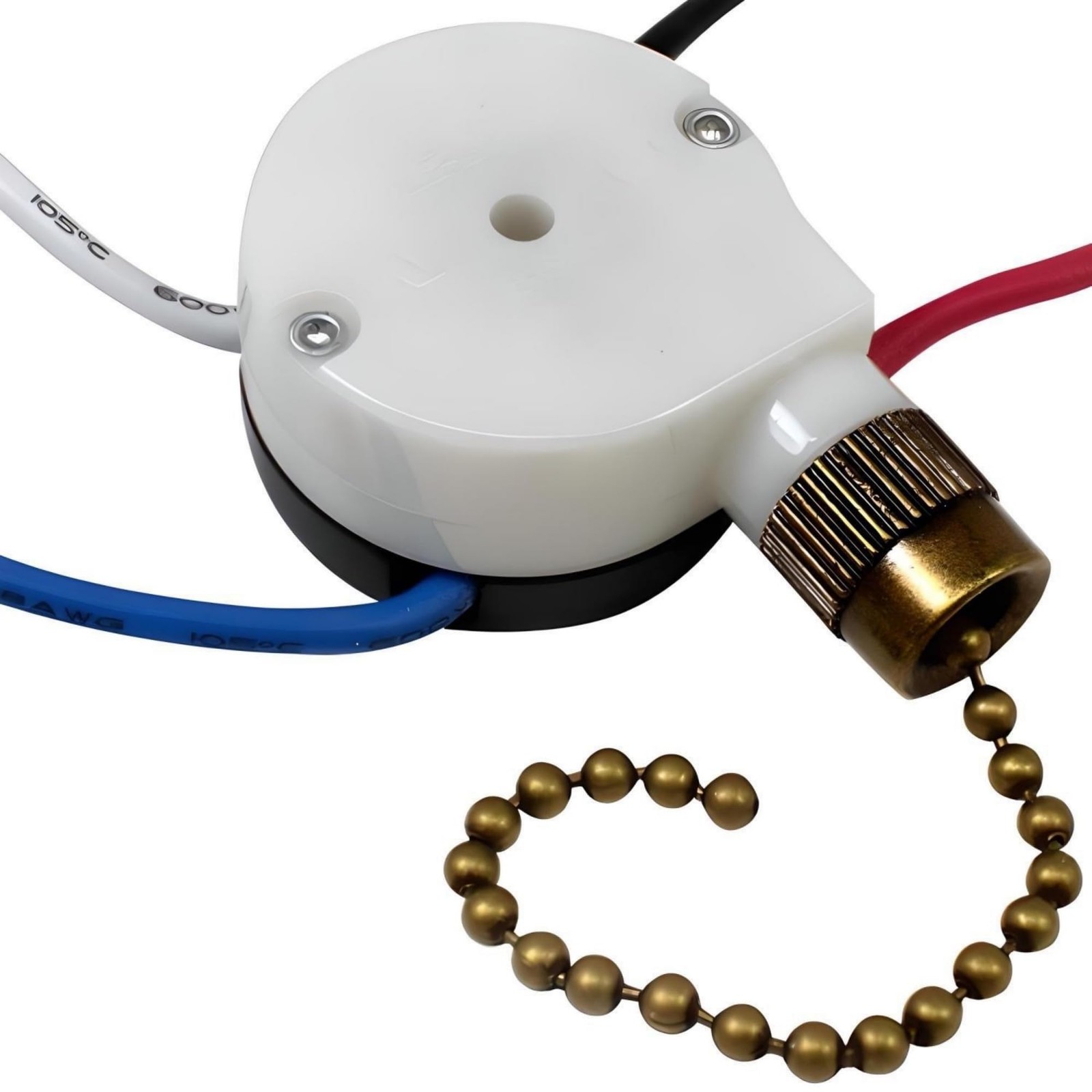 CeilingFanSwitch Zing Ear ZE-208S 3 Speed 3 Way 4 Wire Rotary Speed Control Pull