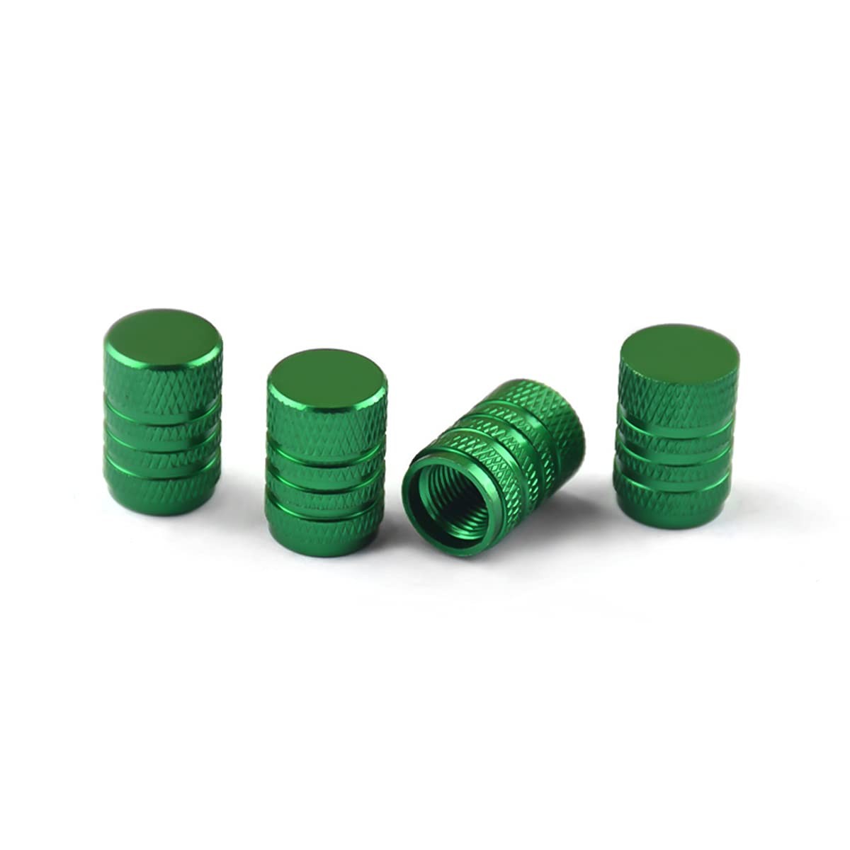 Aluminum Alloy Tire Valve Stem Caps, 4 Pack Universal Car Wheel Green