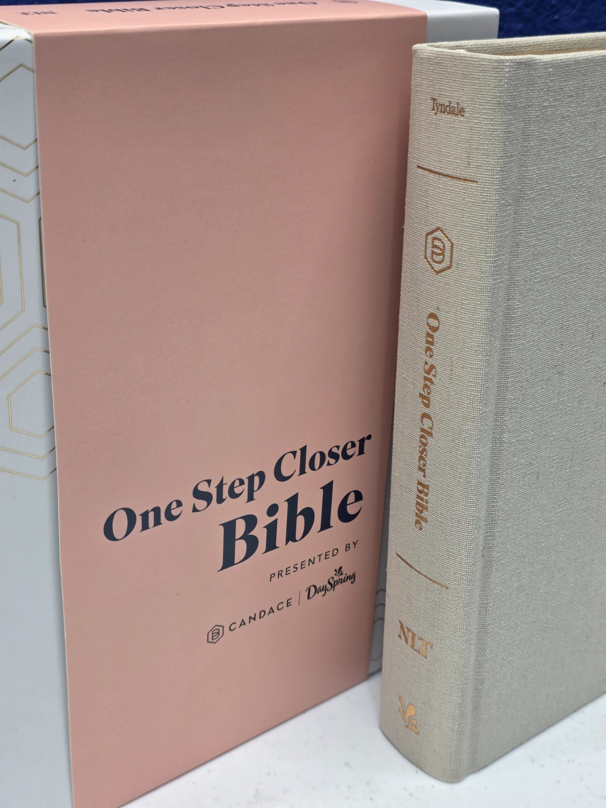 One Step Closer Bible NLT - Warm Gray Cloth Over Board DaySpring - With Slipcase