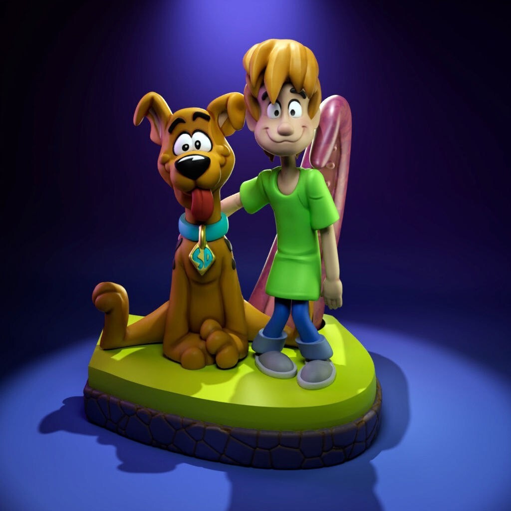 UNPAINTED Scooby & Shaggy Kids Diorama 3d Printed Model Kit