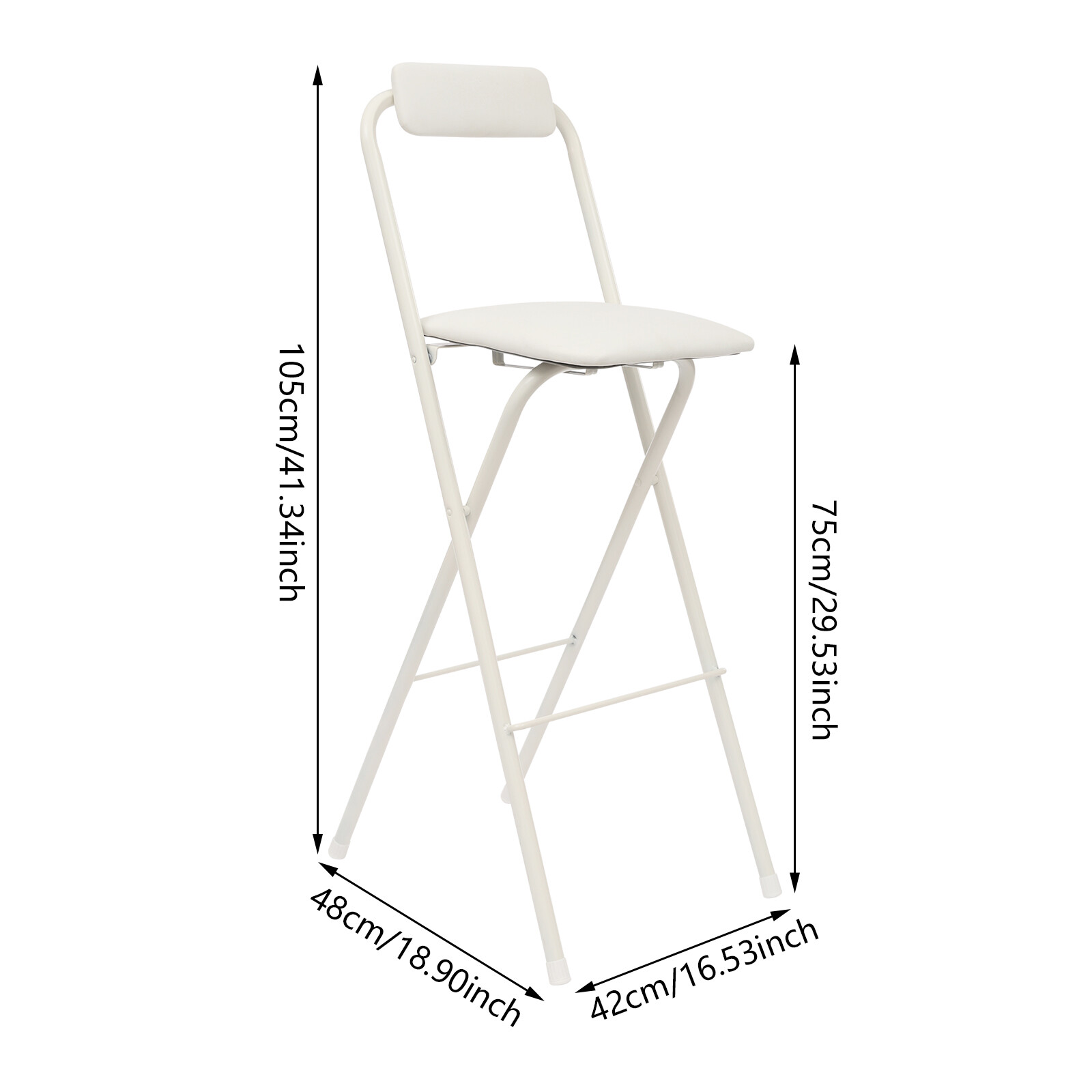 New Foldable Bar Chair Tall Folding Chair Portable Folding Stool Max Load 125kg