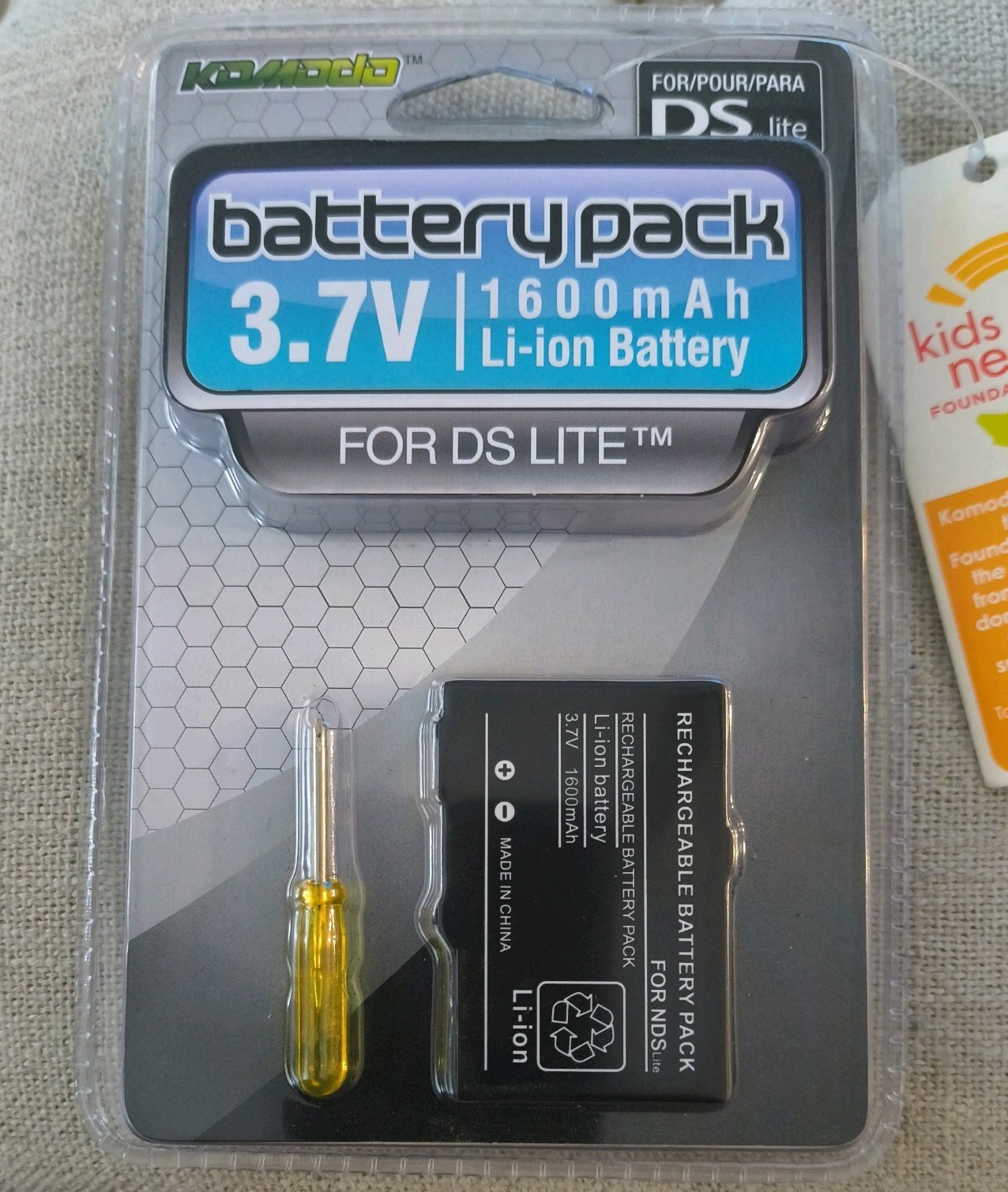 NEW Nintendo DS Lite  Battery pack 3.7V 1600mAh lithium ion + Screwdriver  Tool