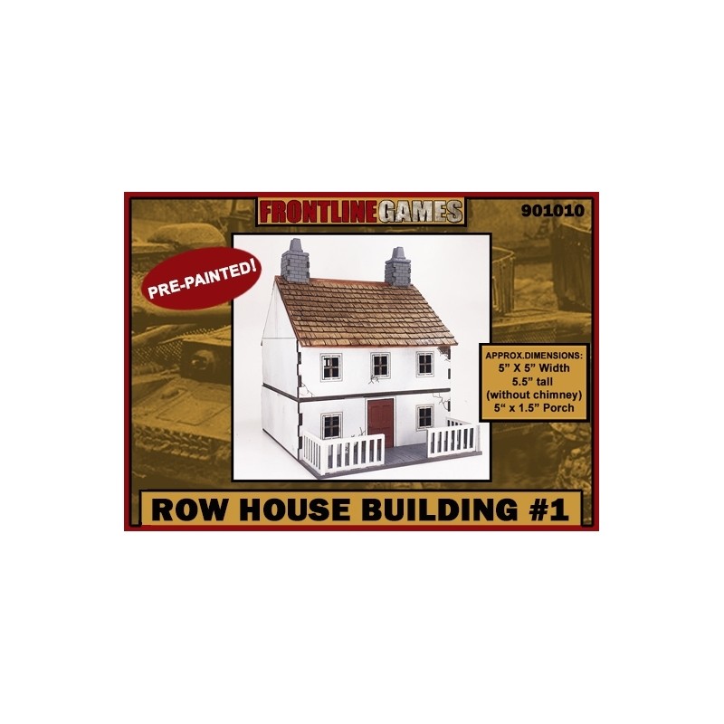 Row House Building 1 Pre-painted Laser-cut 28mm Buildings WWII FRONTLINE GAMES