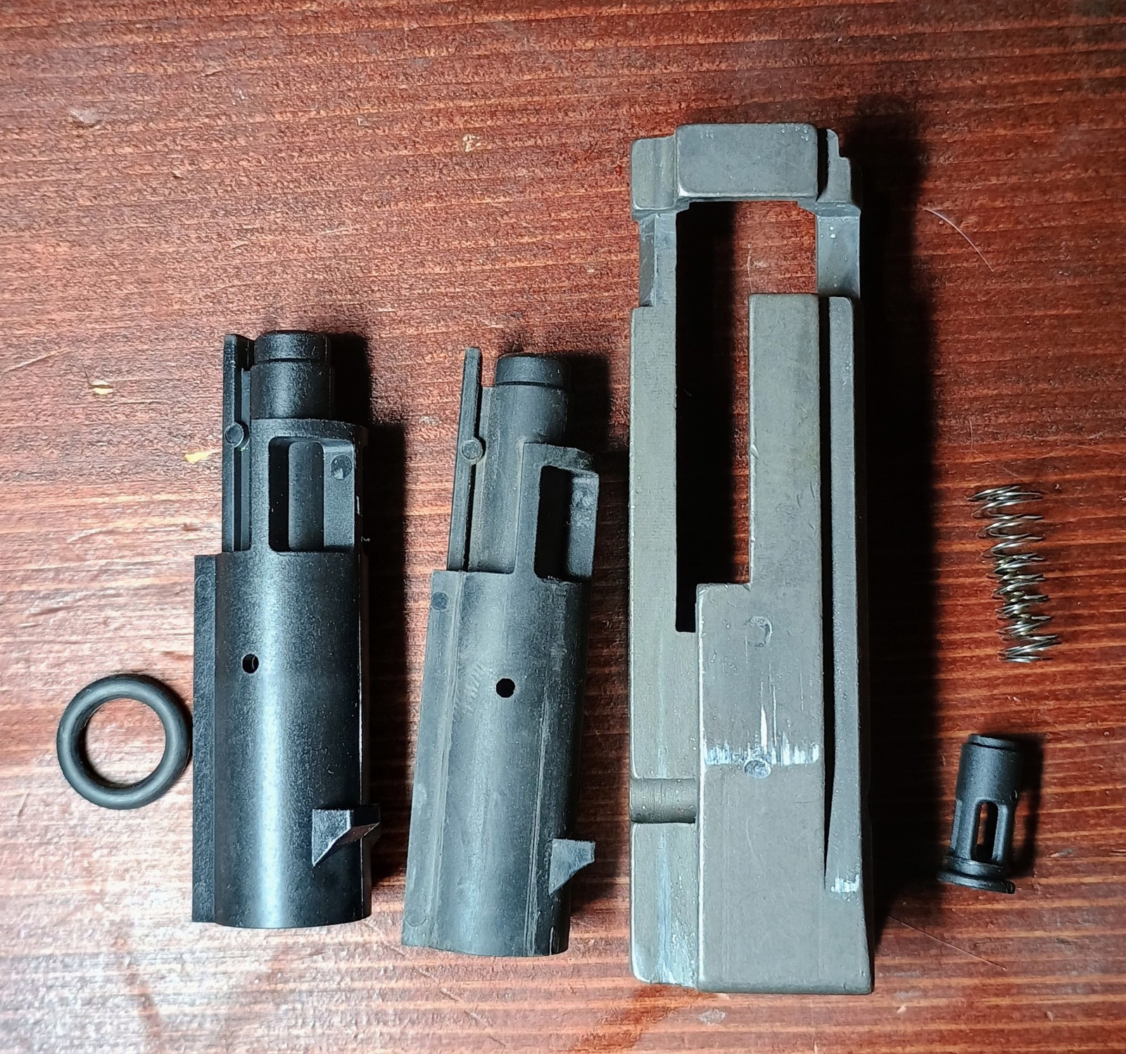 Airsoft KJW KC-02 parts: RA-Tech Steel Bolt carrier, Air nozzles