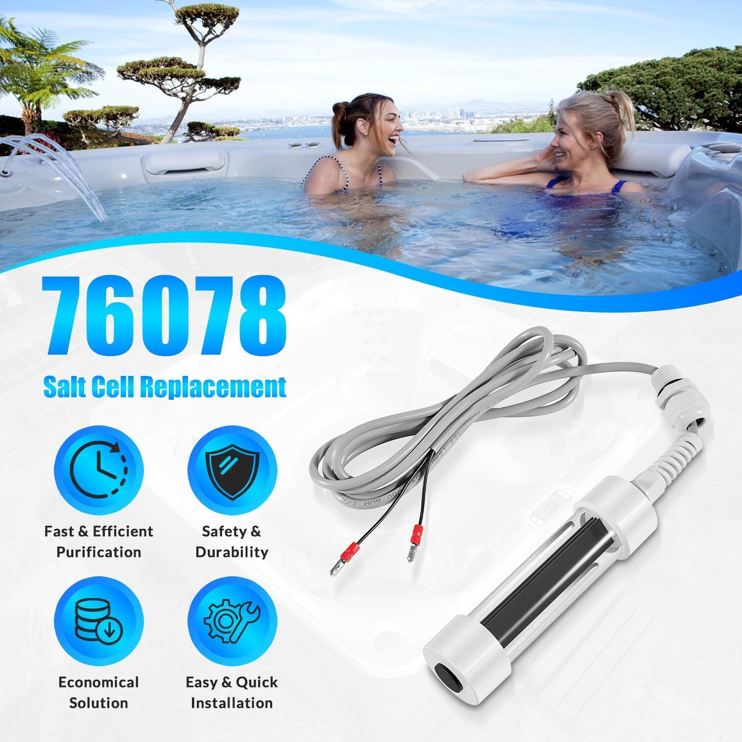 76078 Scepter Salt Cell Replacement For Hot Spring ACE Sanitizing System Hot Tub