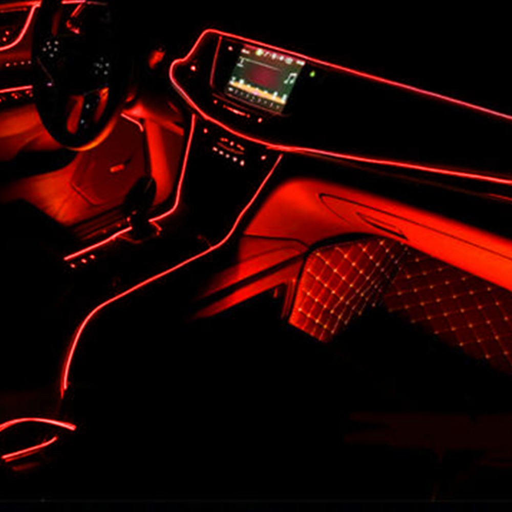5M Red USB Interior LED Auto Car Atmosphere Wire Decor Strip Light Accessories