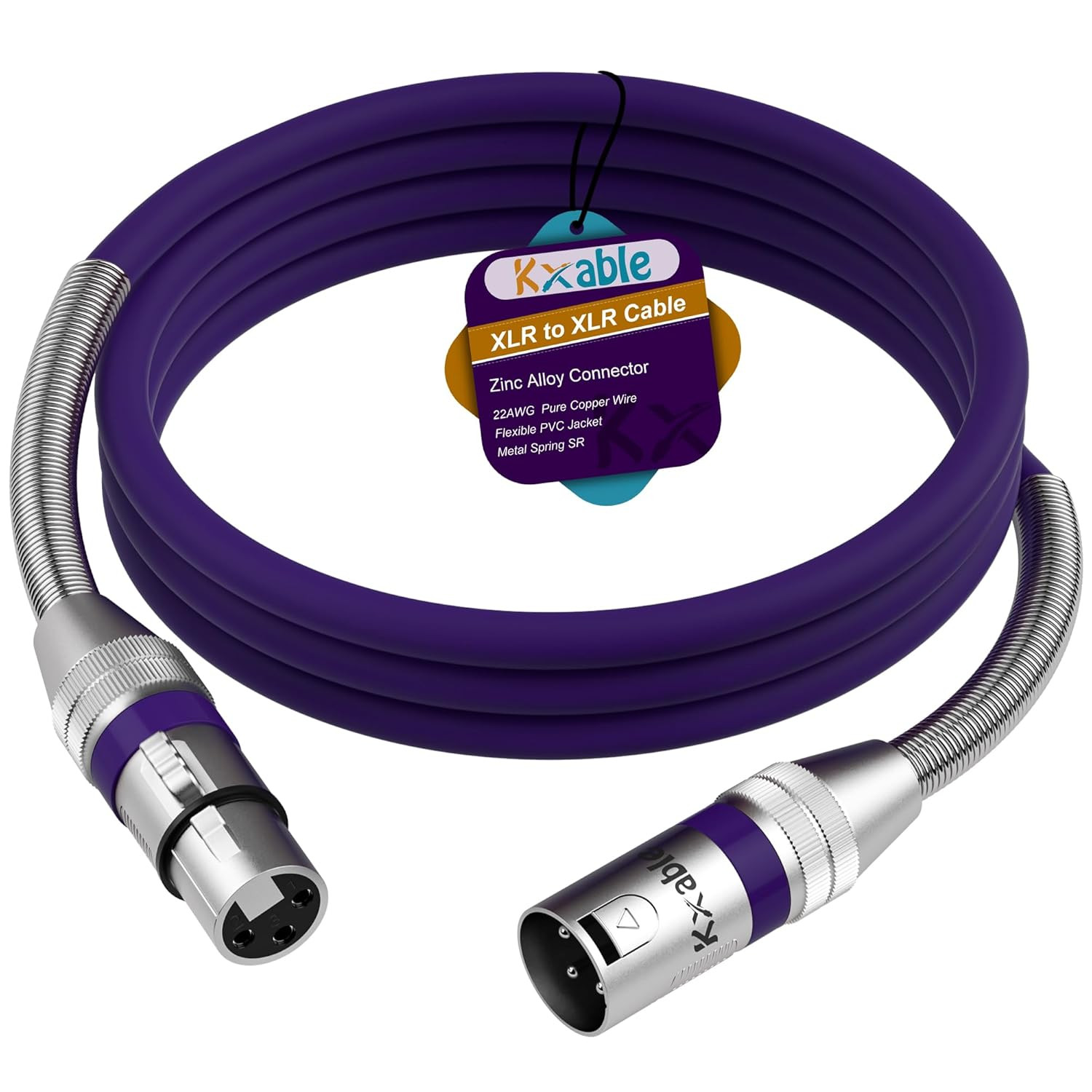 XLR Microphone Cable 8 FT, XLR Male to Female Balanced Mic Cable, 3-Pin Shielded