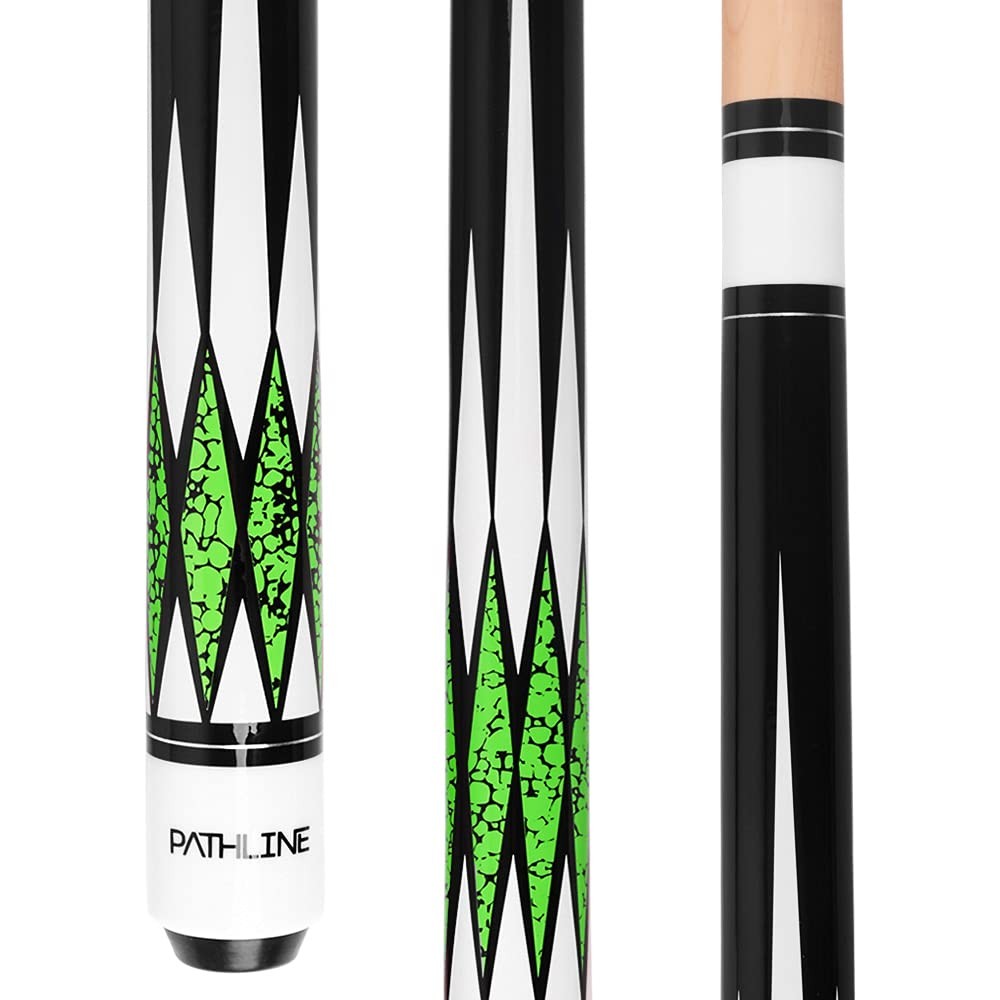 Pool Cue Stick - 58 inch Canadian Maple Billiard Pool Stick Green 18oz