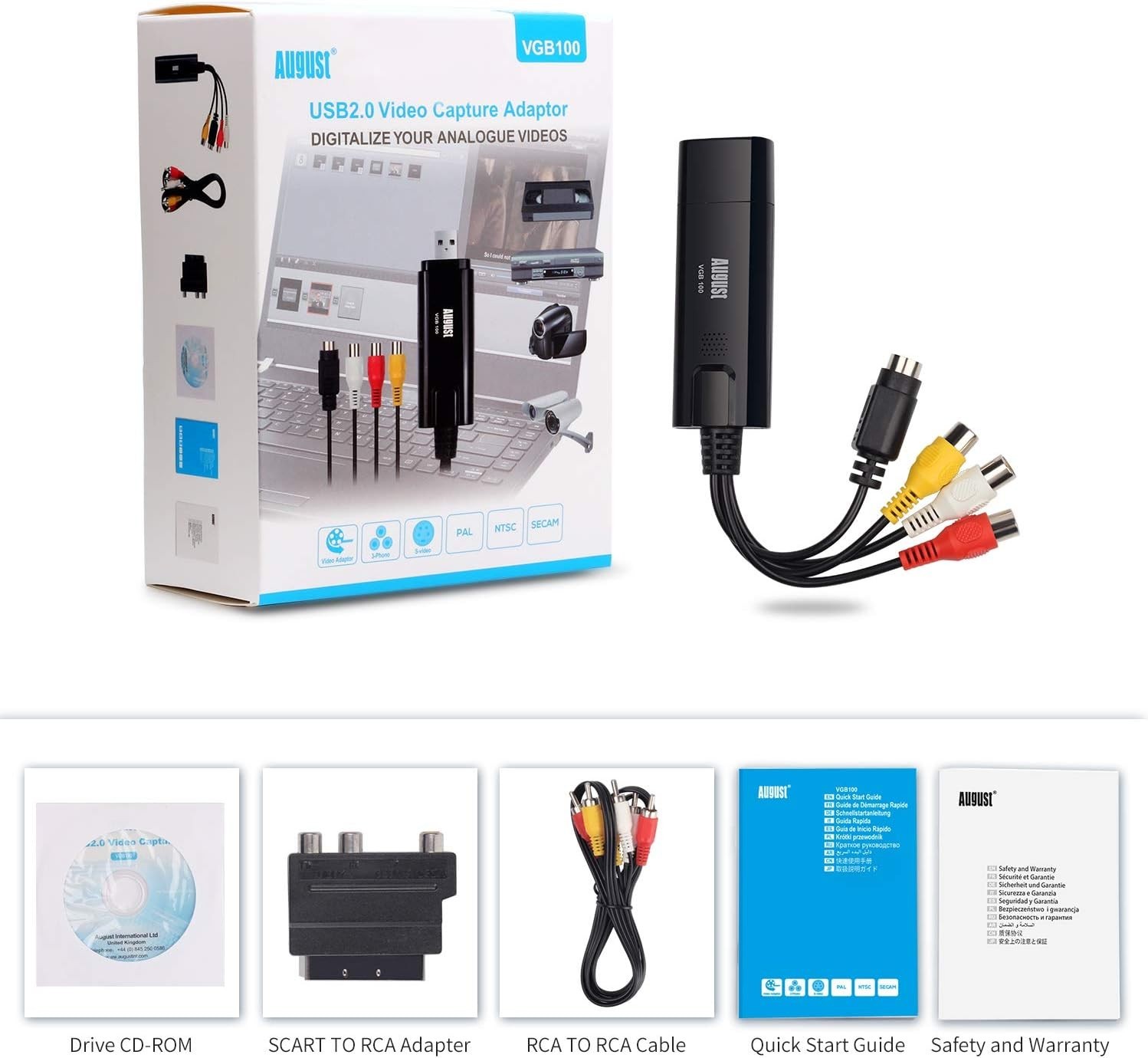 Digitize VHS Tapes Effortlessly – USB 2.0 Video Capture Device for Windows