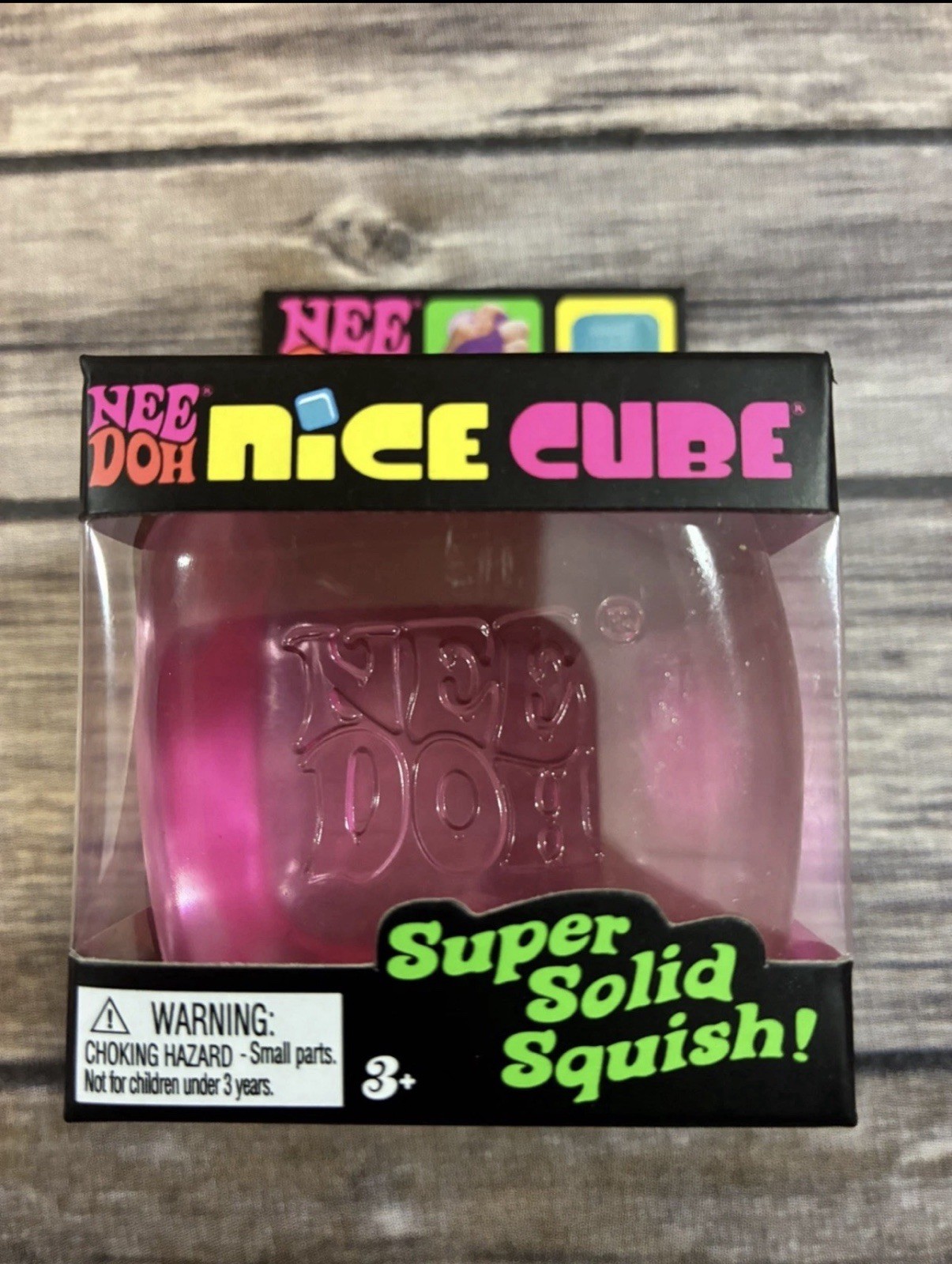 Nee Doh Needoh Nice Cube Ice Cube - Super Solid Squish! Pink - Brand New