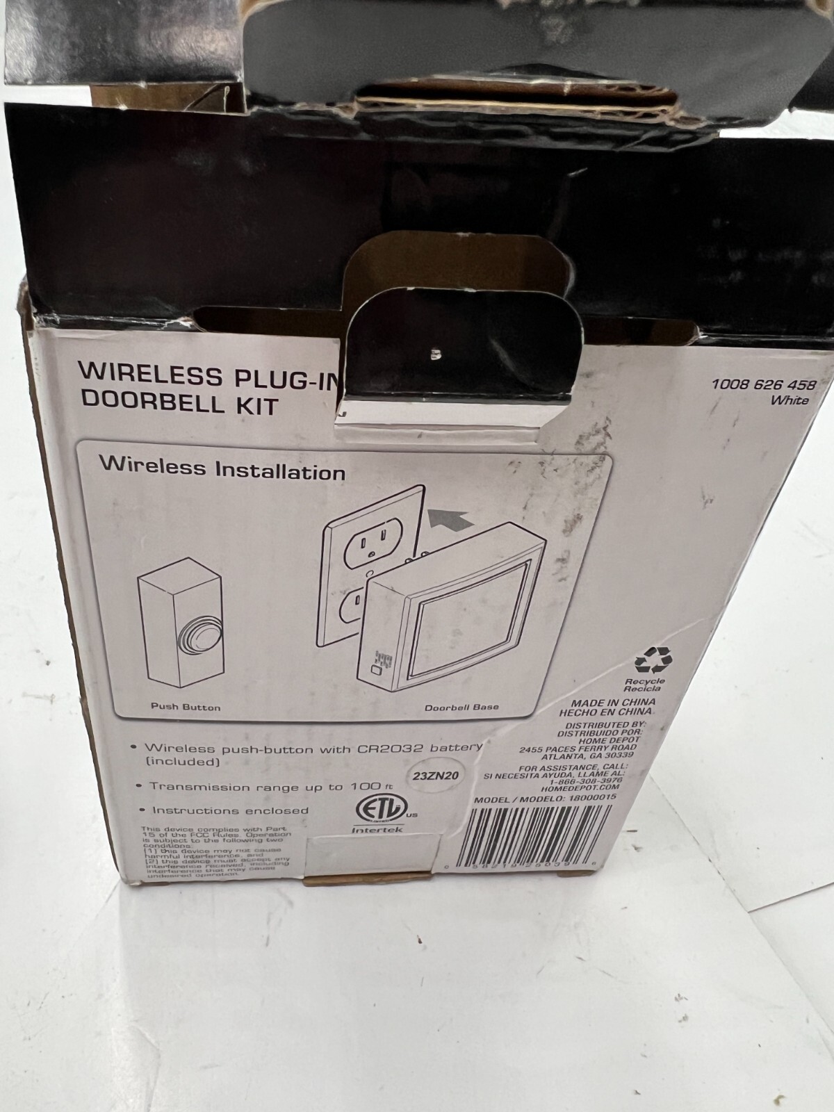 Defiant Wireless Plug-In Doorbell Wireless Push Button Range White 18000015