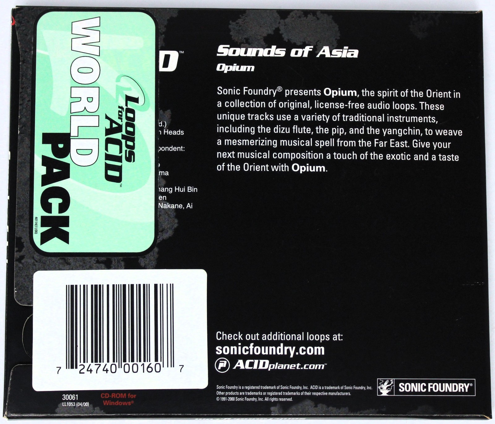 Sonic Foundry Fuel Opium Loops For Acid Sample/Sound Library/Sampling CD