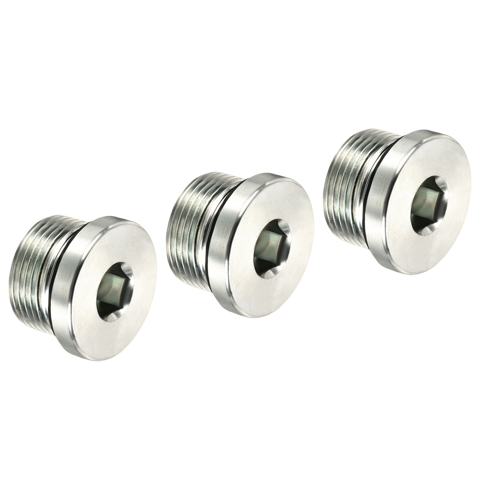 M24*1.5 Hex Head Pipe Fitting Plug, 3 Pack Male Thread 45# Steel Plug