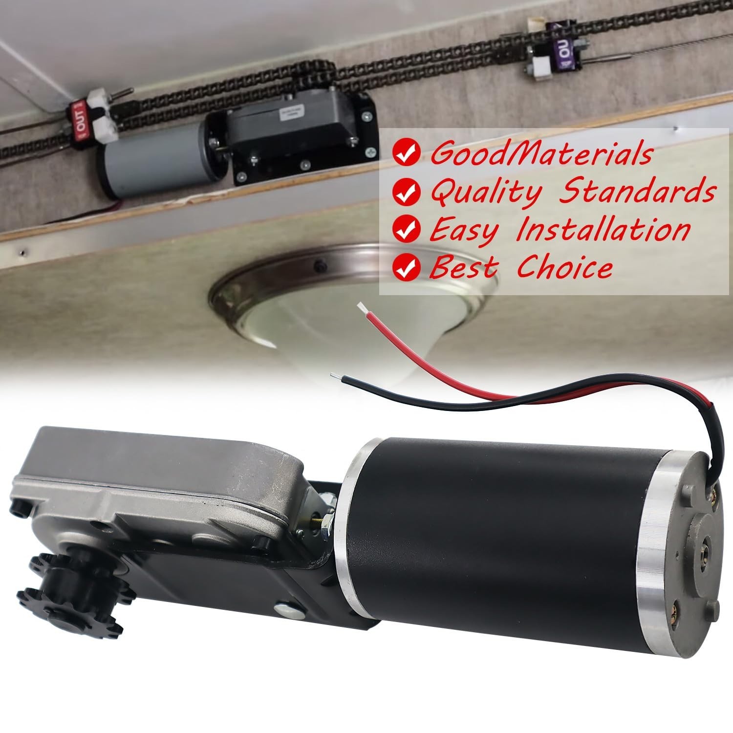 RV Slide Out Gear Box & High Output Motor, Replacement for R25076-1 & R25075
