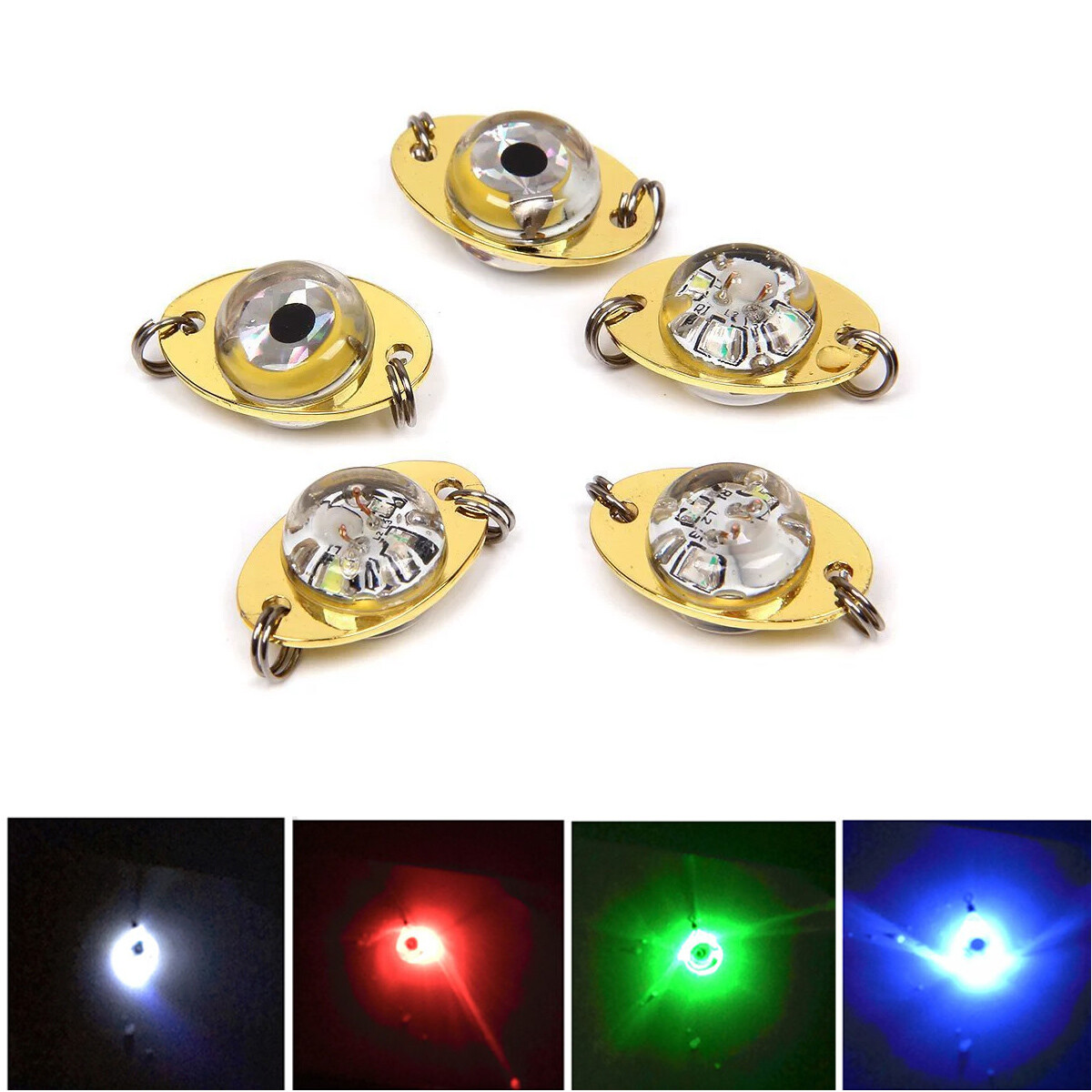 Led Fishing Lure Light Eye Shape Squid Flickering Leds Deep Drop Lamp Underwater