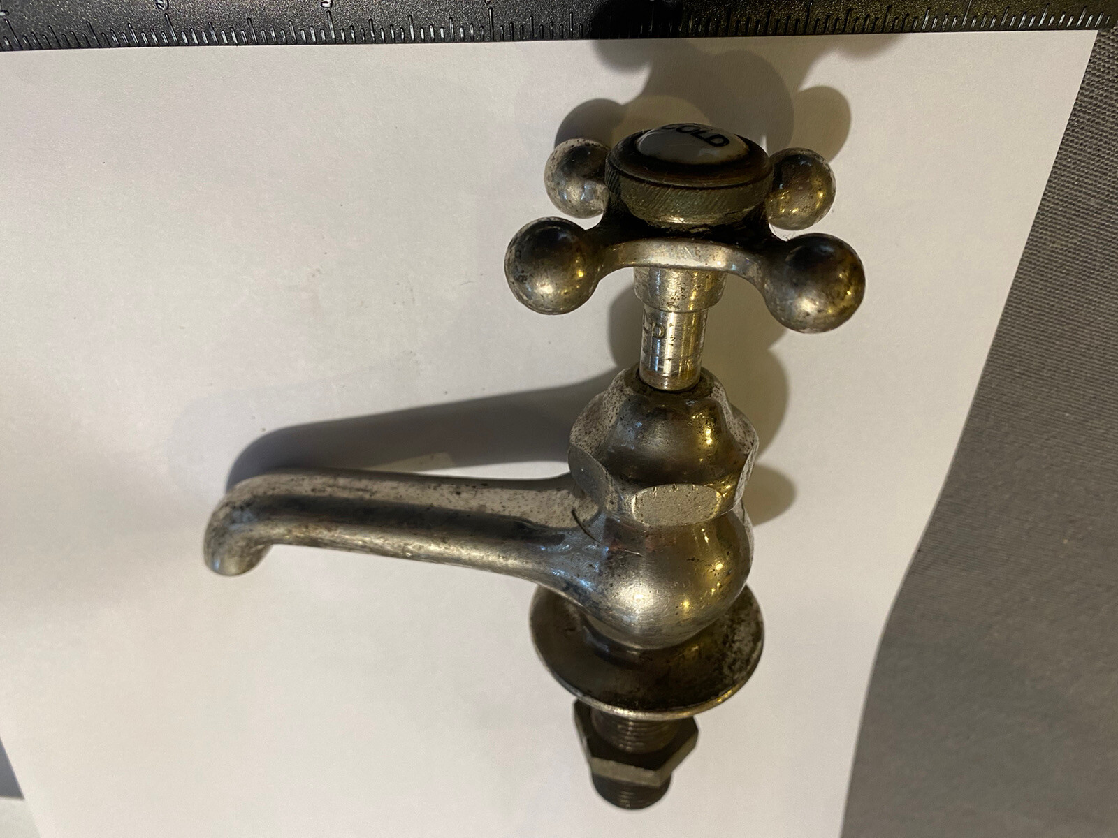 VINTAGE MCDONALD WATER SPICKET SPIGOT WATER "COLD" NOZZLE FAUCET HANDLE PLUMBING