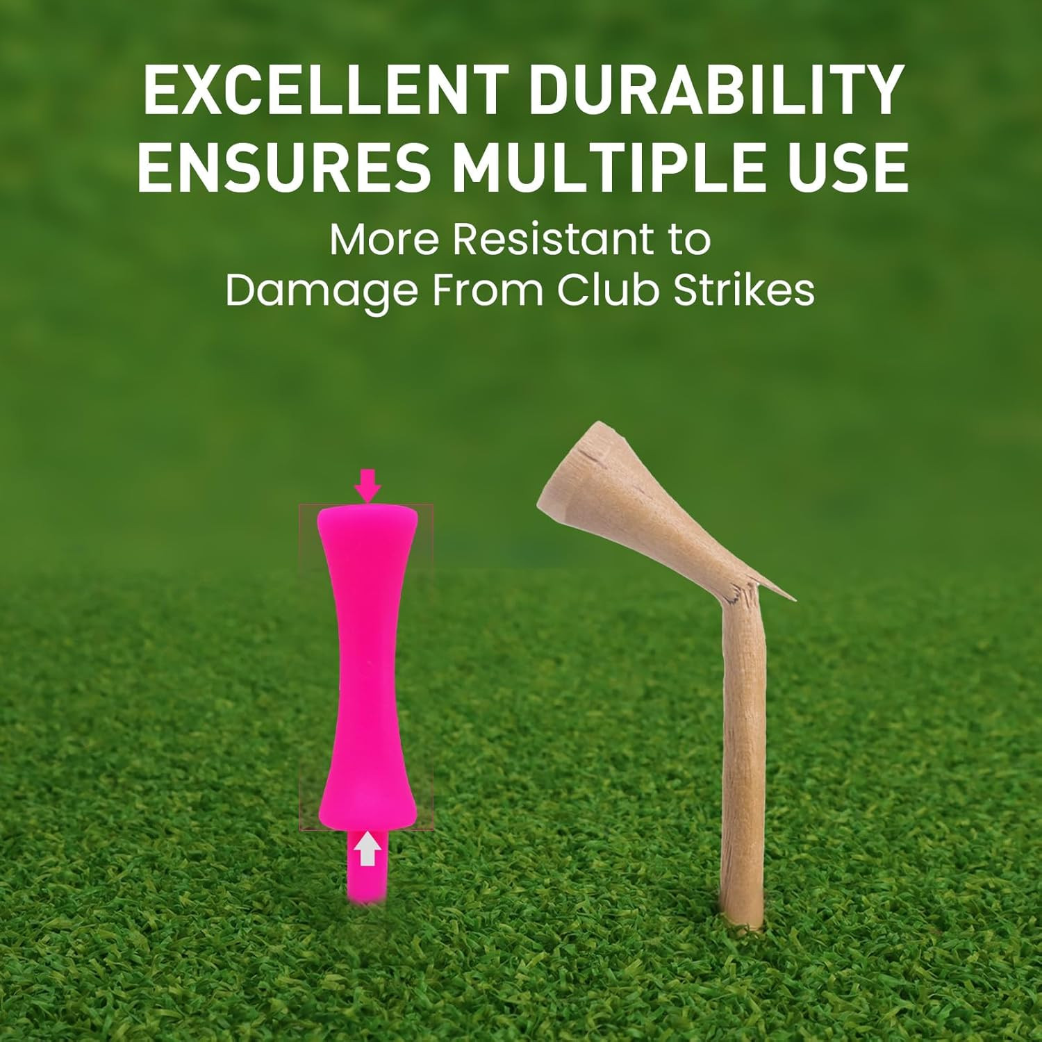 FINGER TEN Plastic Golf Castle Tees Step down Unbreakable Mixed or Same Height V