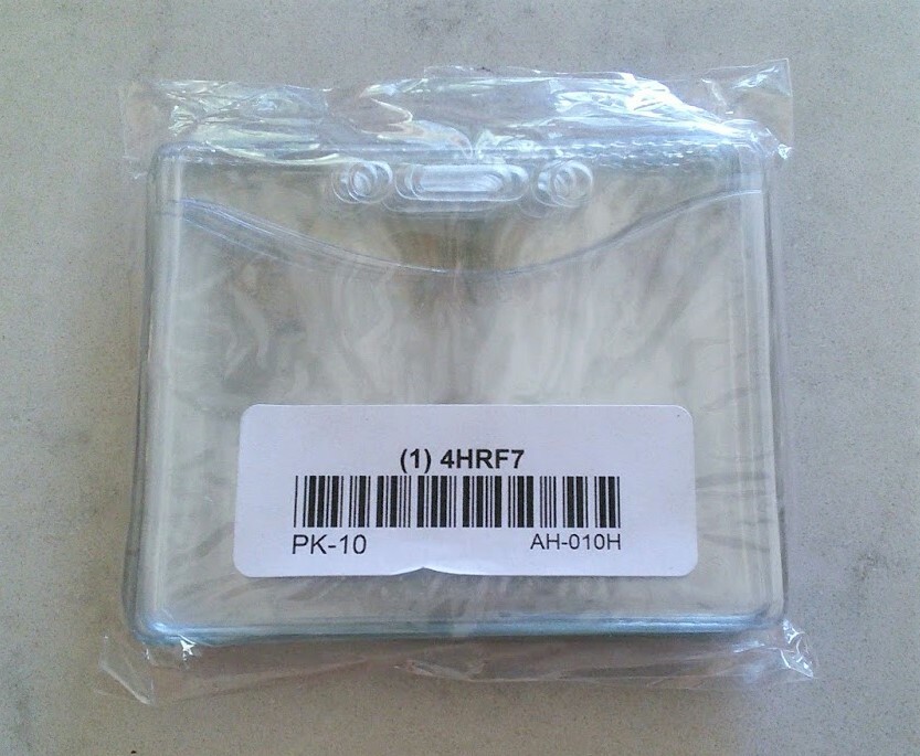 10-Pack Clear Horizontal Vinyl ID Badge Holders - Lanyard Pass Card Holder 4HRF7