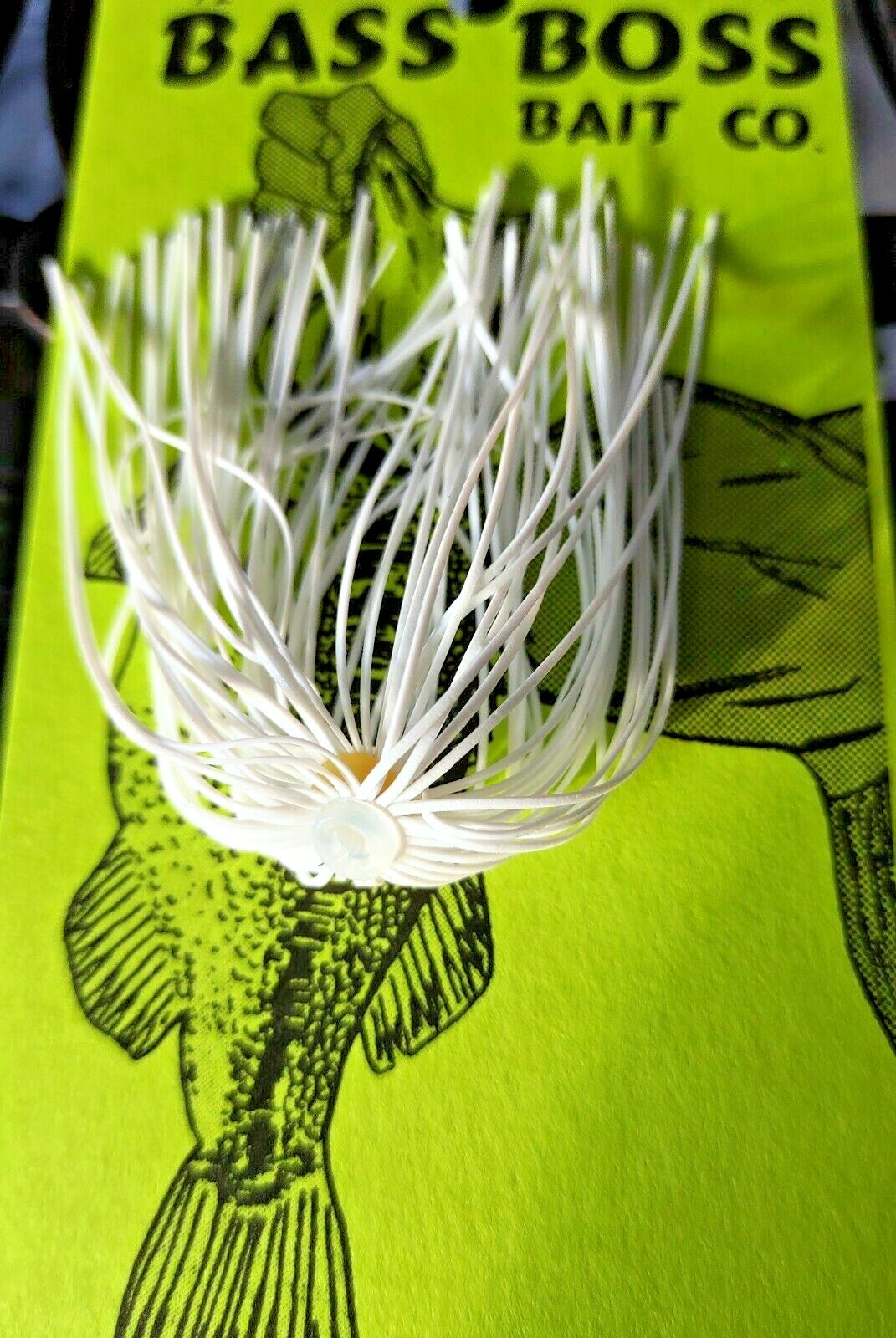 NEW BRIGHT WHITE HOLE IN ONE SKIRTS FOR SPINNER & BUZZ BAITS, OR JIGS
