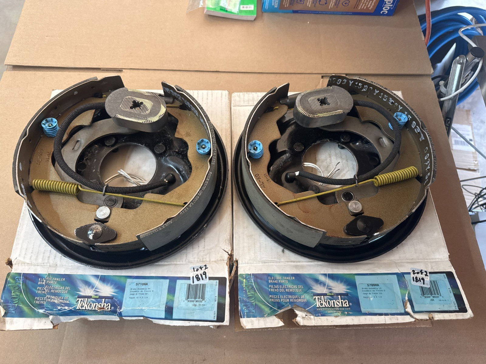 (2) TEKONSHA ELECTRIC TRAILER BRAKES 5709HA LH&5710HA WAS INSTALLED NOT USED