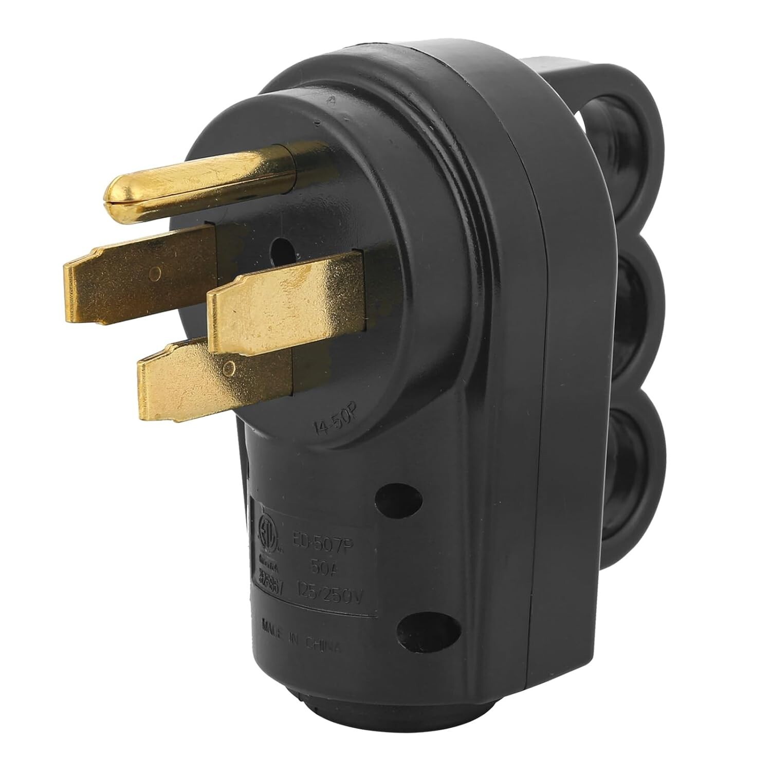 RV NEMA 14-50P 50 AMP Male Power Plug,4-Prong 125/250V, ETL Certified,Heavy Duty