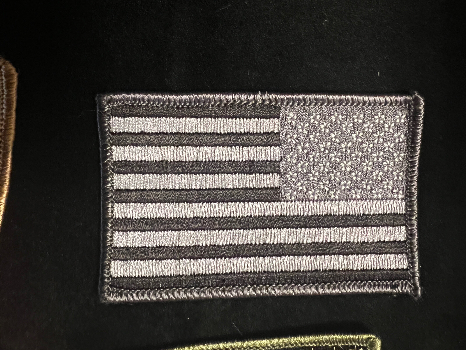 U.S. American Flag embroidered patch red white blue, black/gray, coyote Reverse