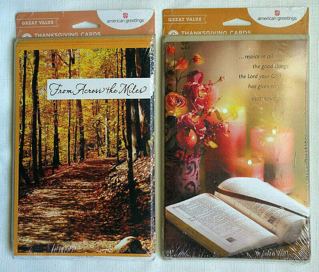 2 packs of Thanksgiving Cards American Greetings 12 cards in all Brand New
