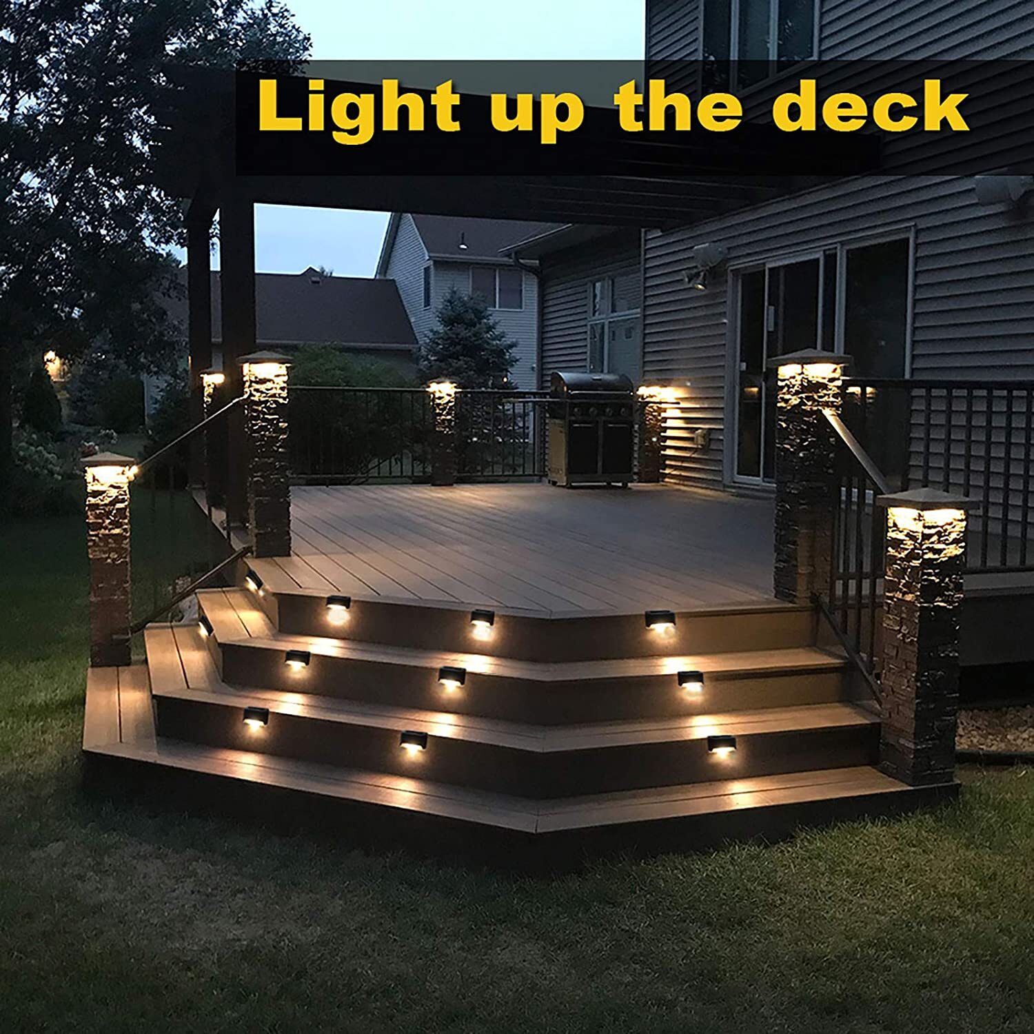 16Pcs Solar LED Deck Lights Outdoor Garden Patio Railing Decks Path Lighting
