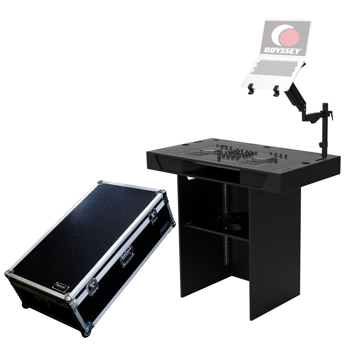 Odyssey DJMOBILE-B DJ Mobile Podium 37 in Black idjnow