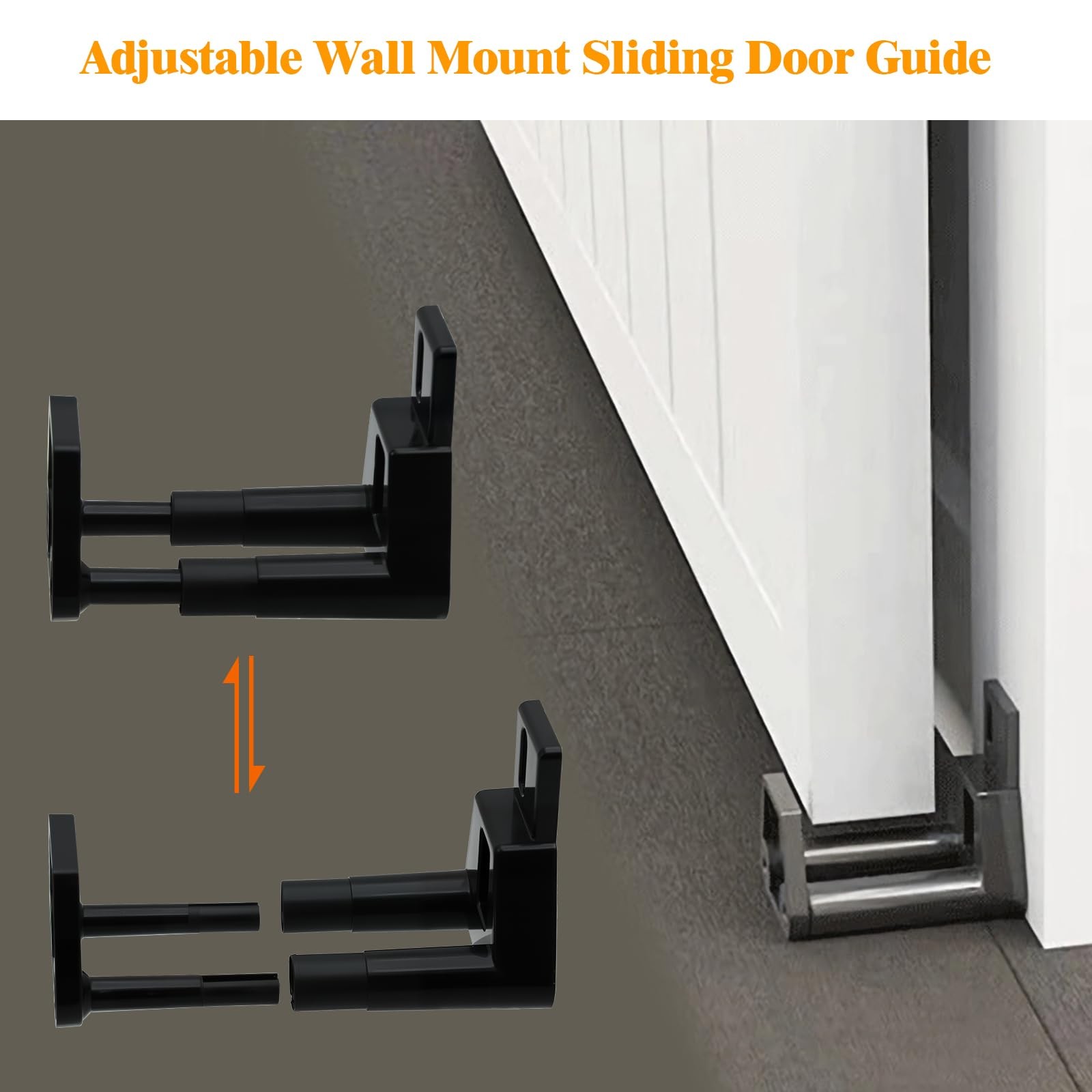 PWEOW Barn Sliding Door Floor Guide, Adjustable Wall Mount 1 Pack