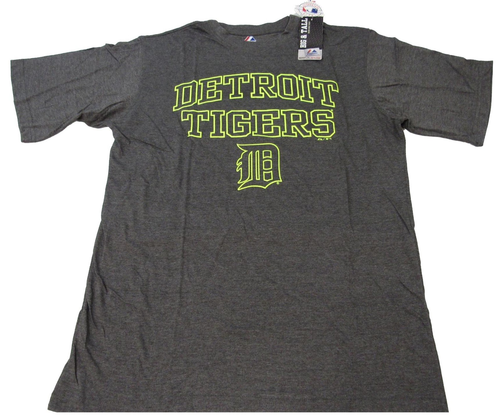 New Detroit Tigers Mens Big & Tall Sizes L-XL-2XL-4XL-5XL Gray Majestic Shirt