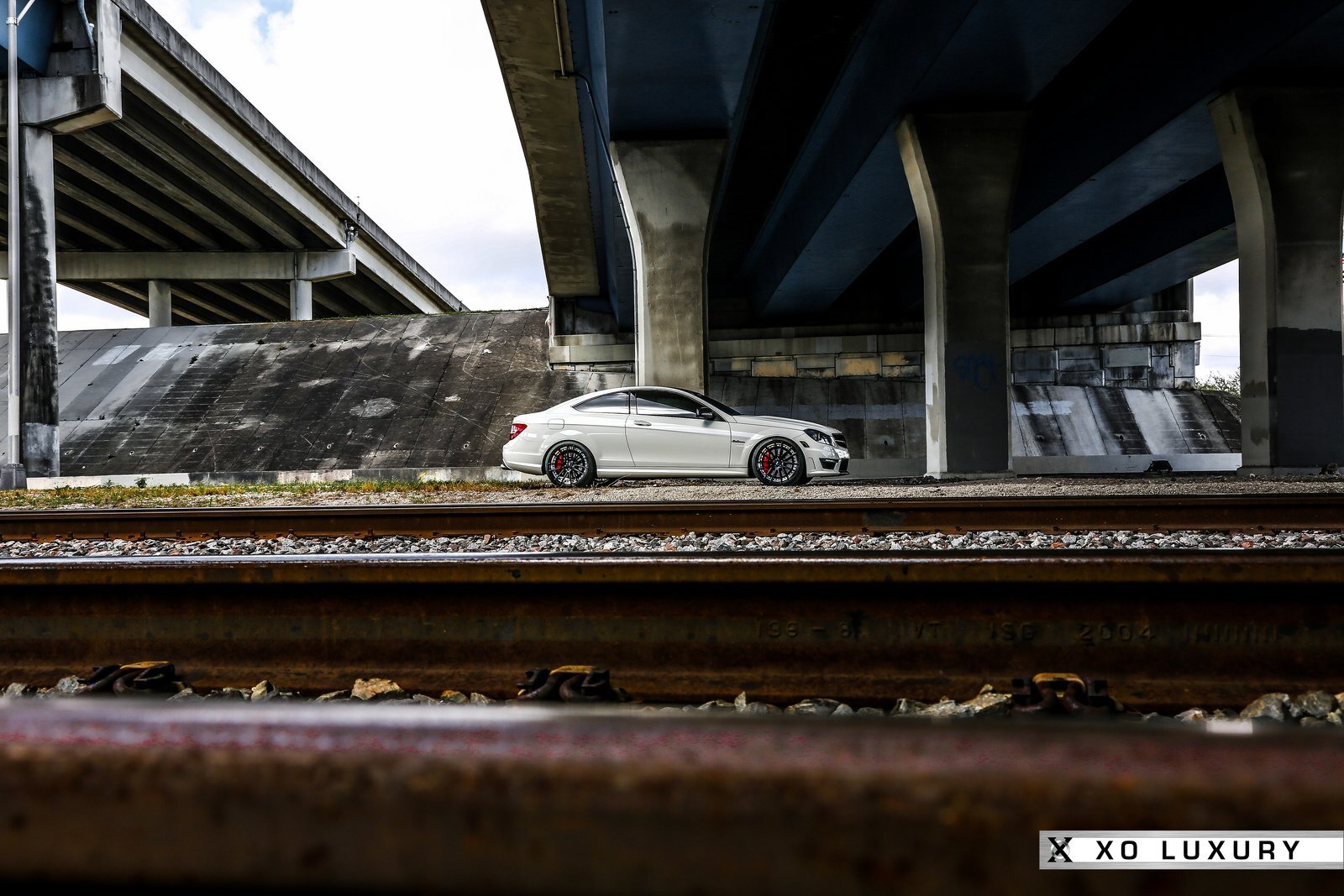Cars amg c63 coupe white mercedes Desk Mat Stitched