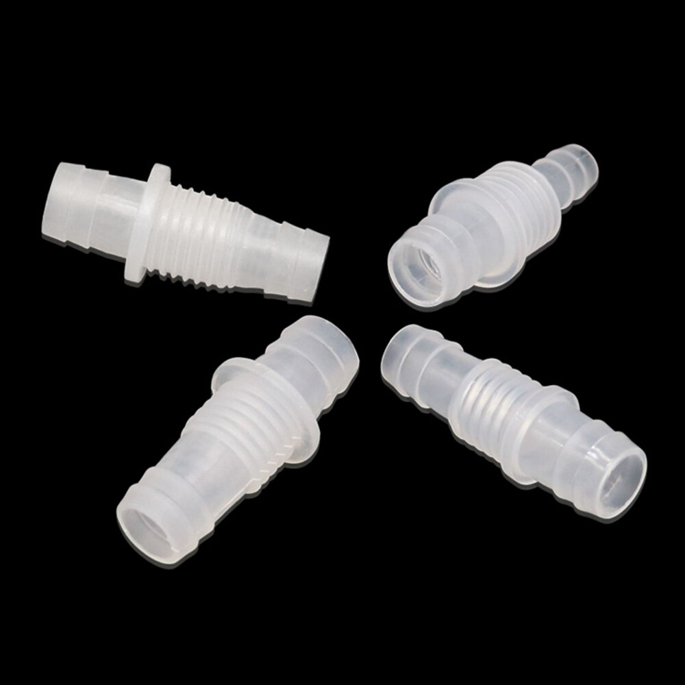 Plastic Bulkhead Connector Straight Barbed Threaded Fitting & Nut Inlet Outlet