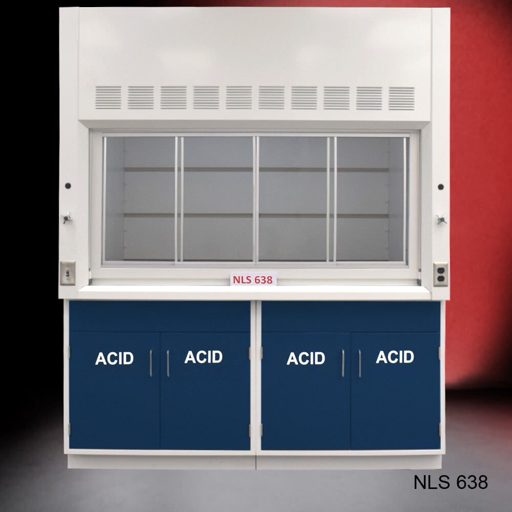 Fisher American 6' x 4' Laboratory Fume Hood w/ 2 x 36" ACID Storages / E2-718