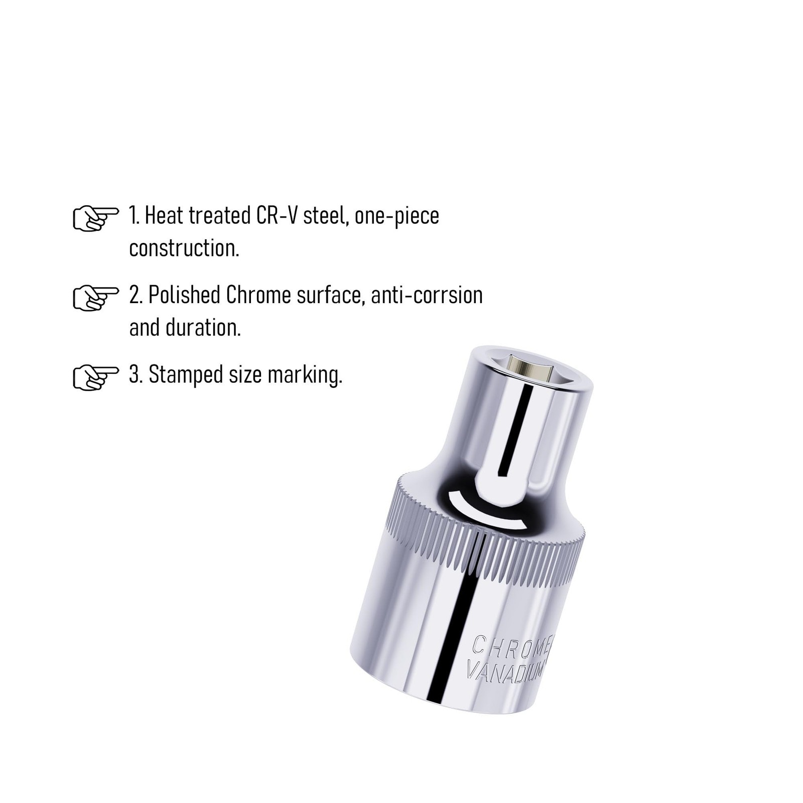 6mm Shallow Socket, 3/8" Drive, 6-Point