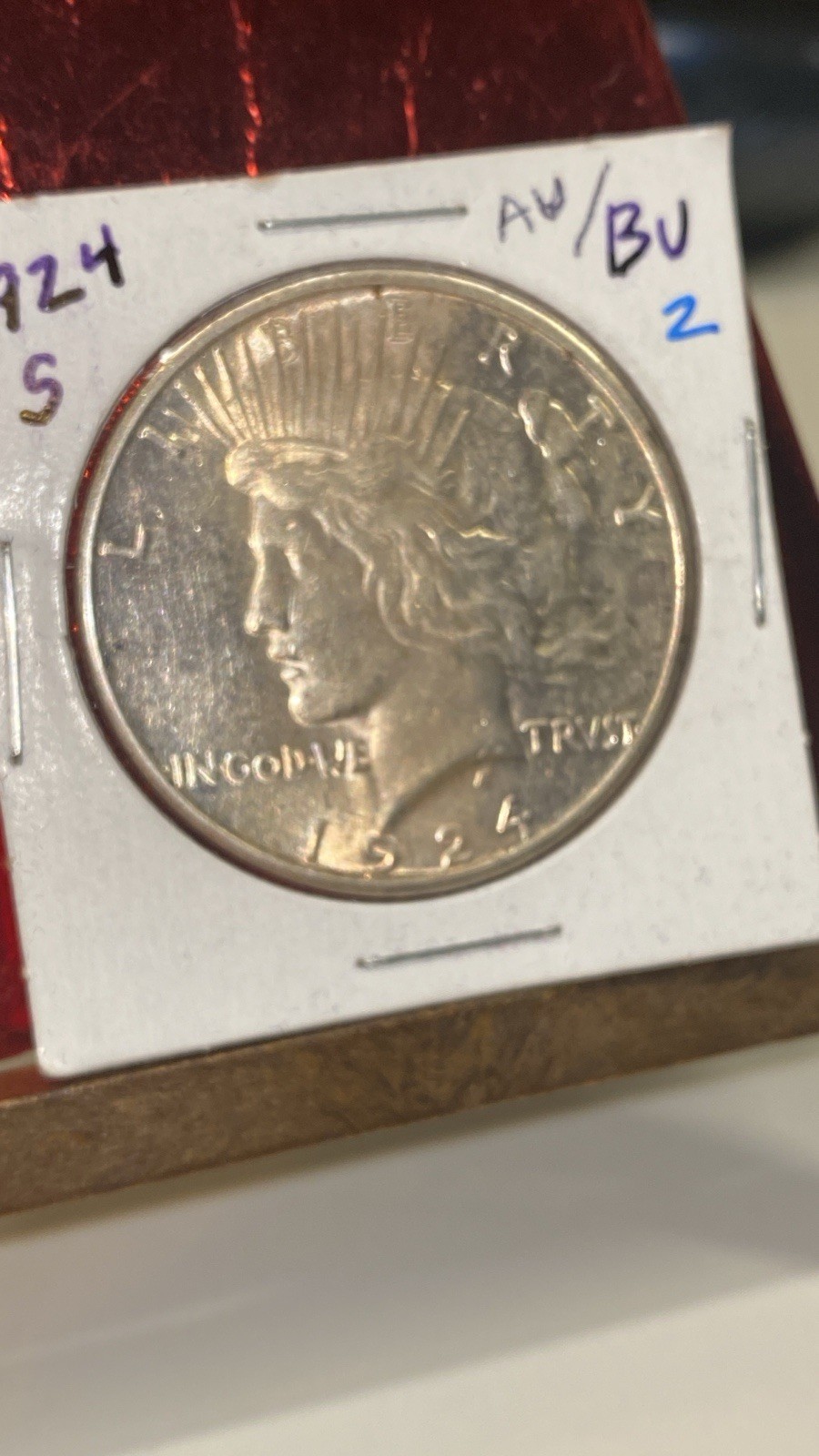 1924 S peace silver dollar Looks BU condition